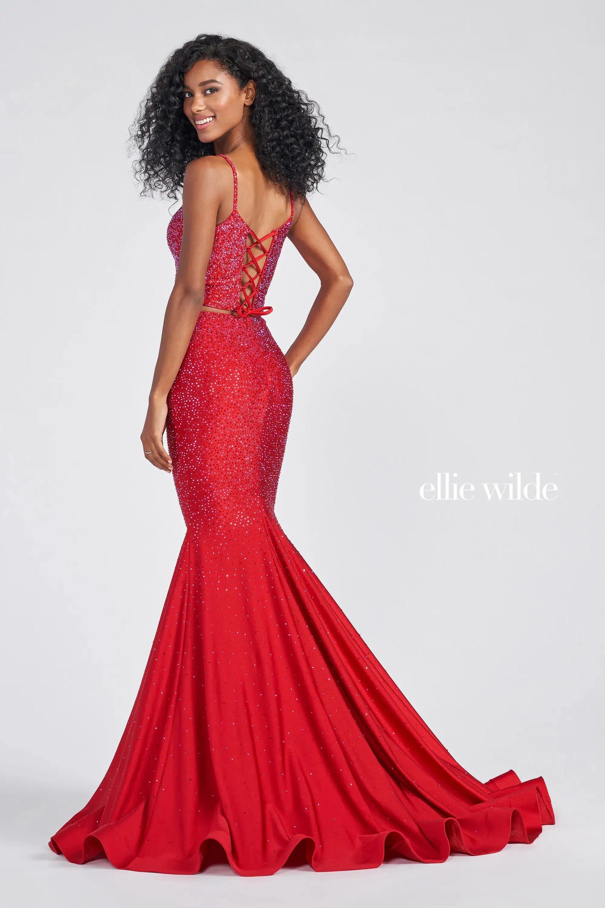 Ellie Wilde EW122013 Long Two Piece Formal Fitted Prom Dress