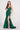 Prom Dresses Long Fitted Slit Evening Prom Dress Emerald