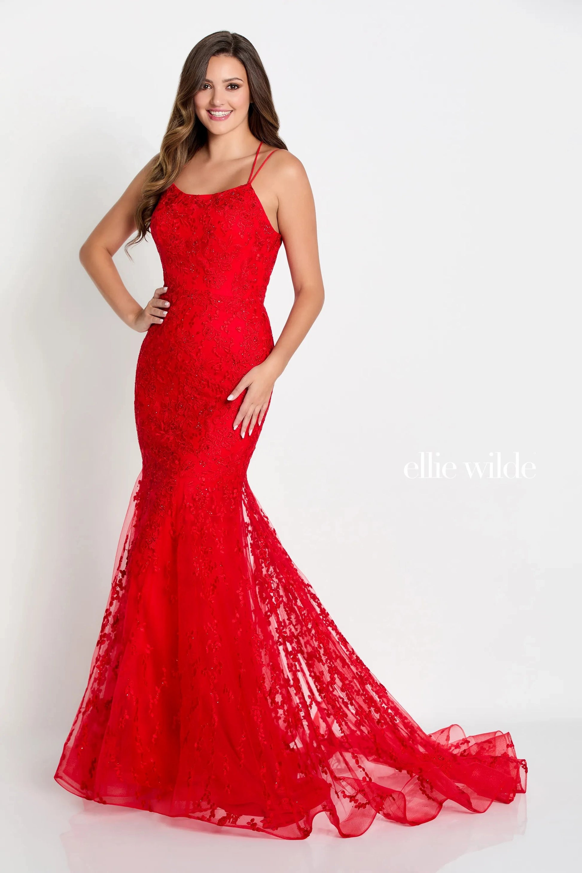 Ellie Wilde EW122032 Fitted Long Formal Prom Dress