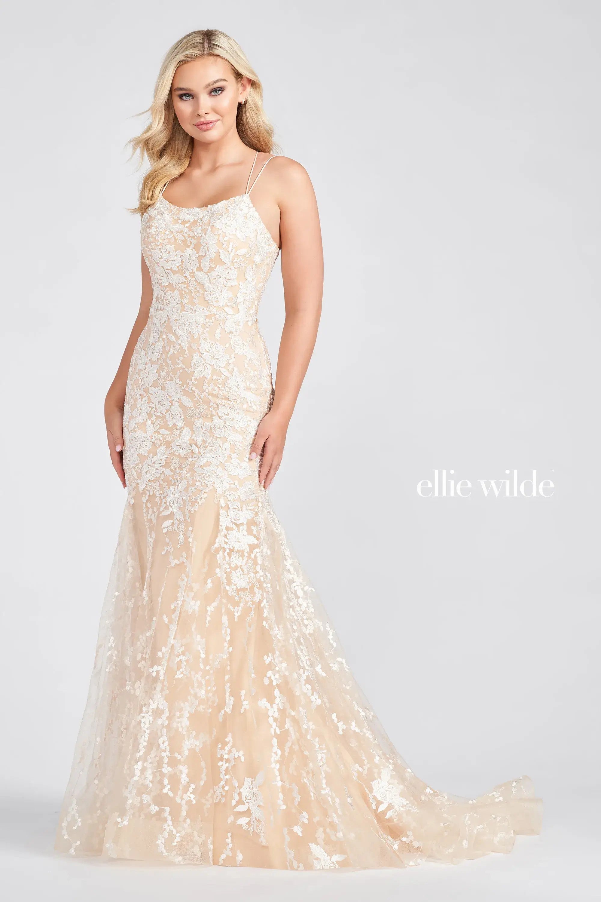 Prom Dresses Prom Formal Fitted Evening Long Gown Ivory/Champagne
