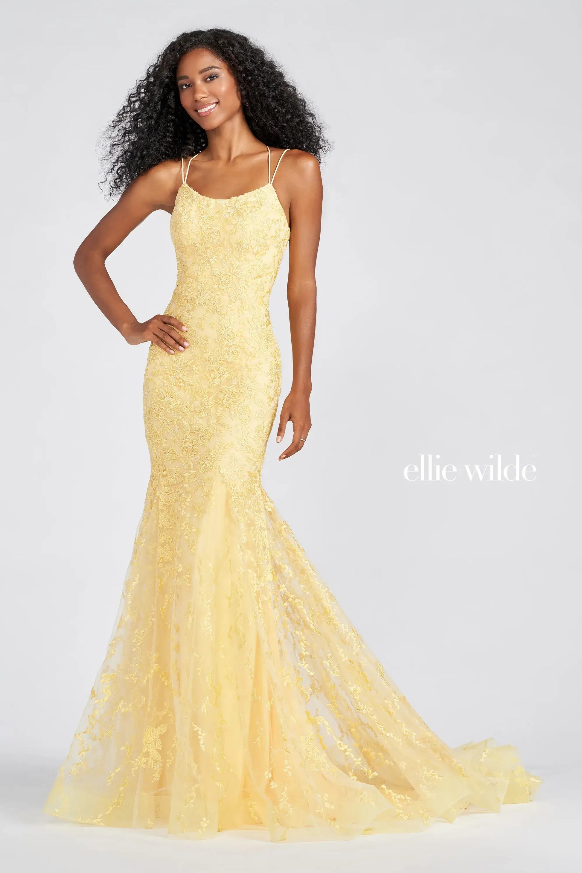 Ellie Wilde EW122032 Fitted Long Formal Prom Dress
