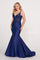 Prom Dresses Long Formal Mermaid Fit Prom Gown Navy Blue