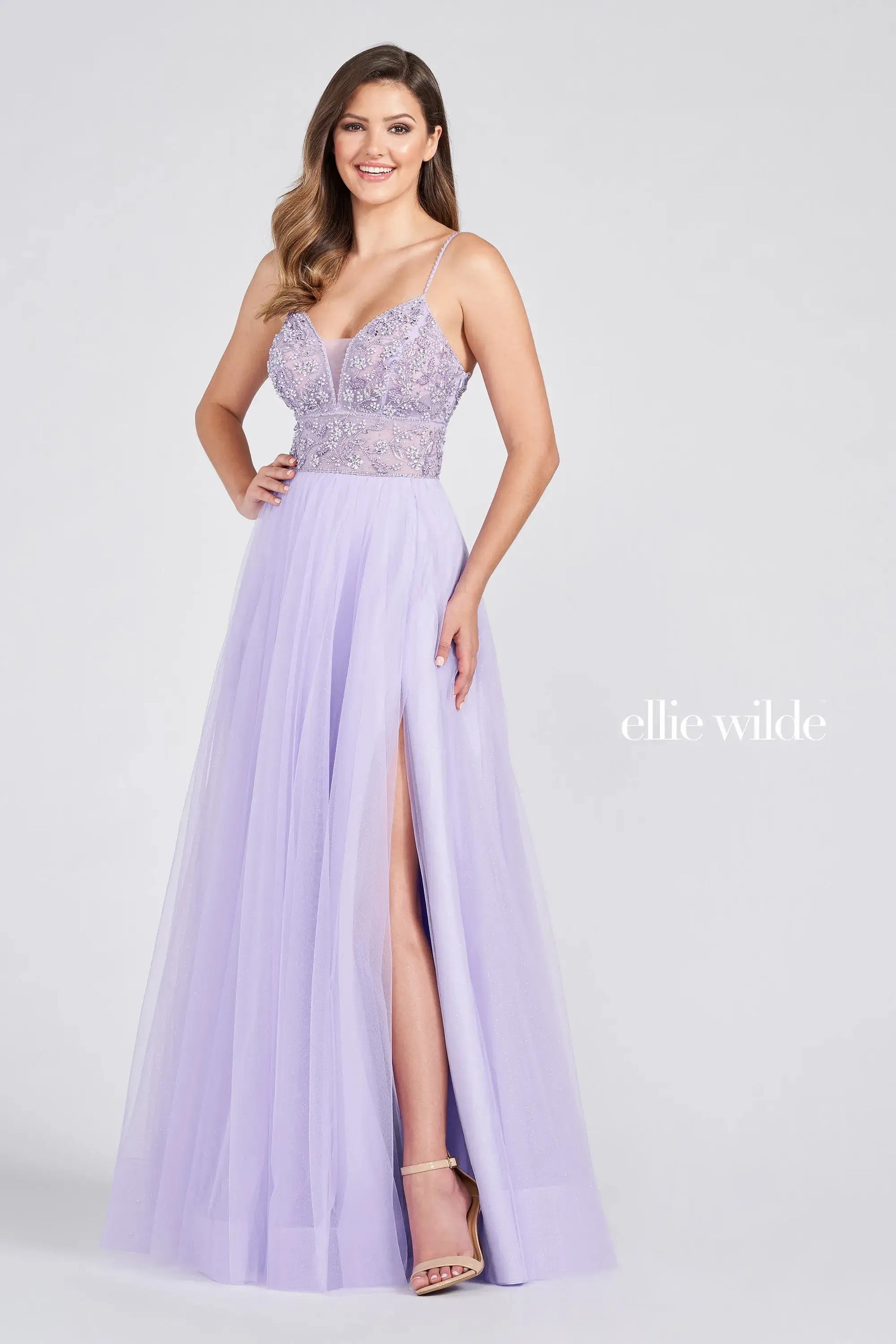 Ellie Wilde EW122066 Long A Line Formal Pocket Prom Dress