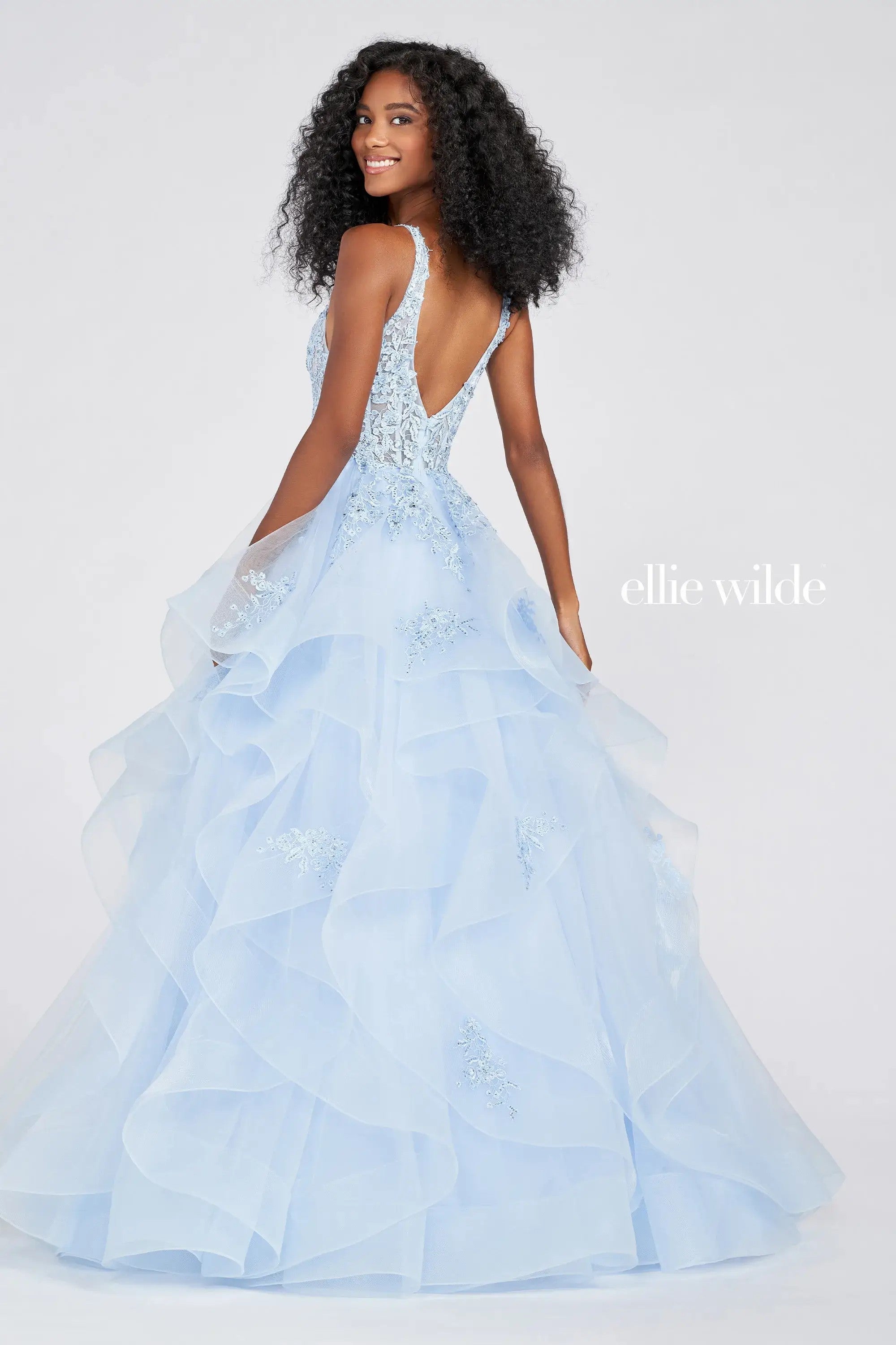 Prom Dresses Prom Long Dress Tiered ball Gown Light Blue