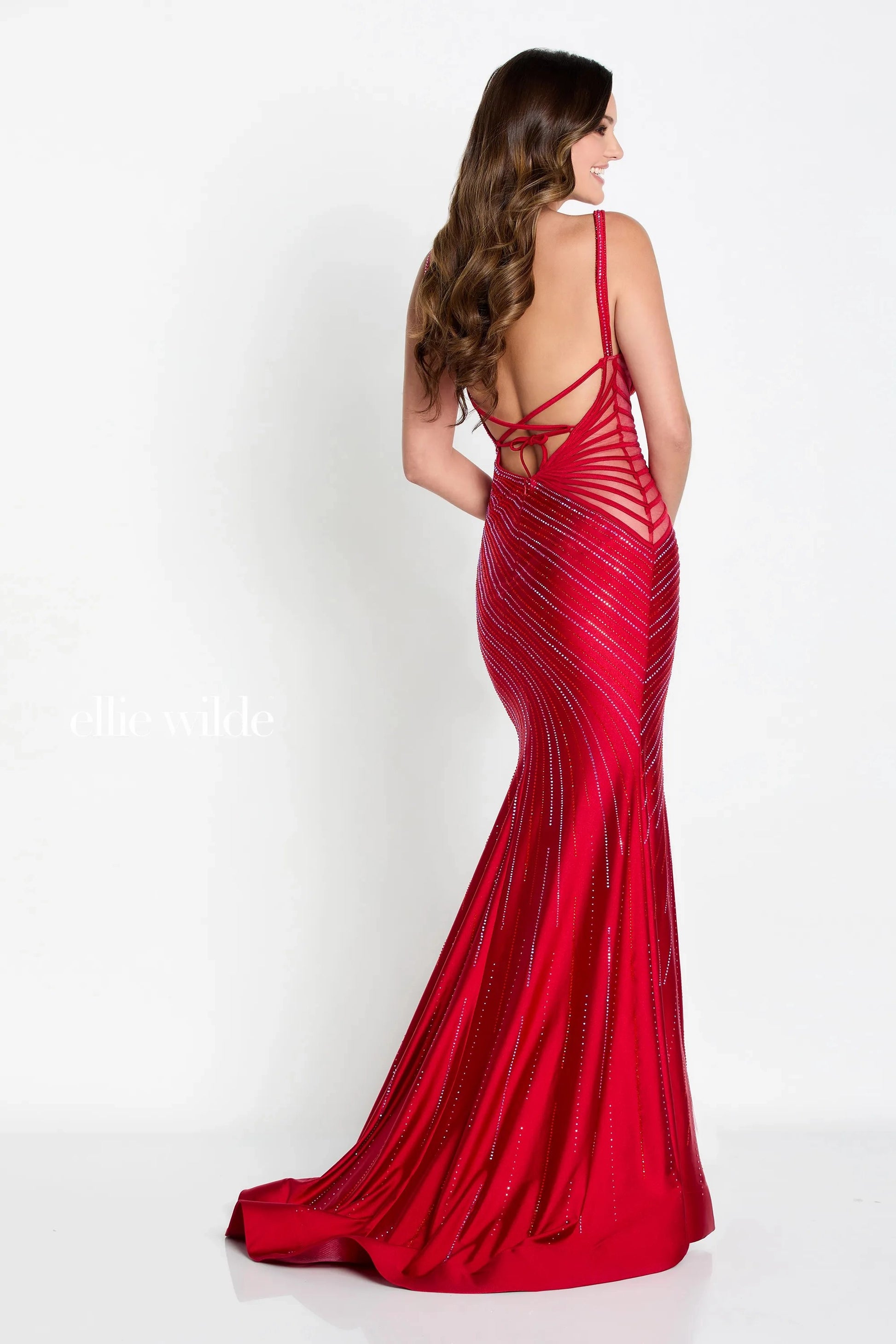 Ellie Wilde EW34003 Long Fitted Formal Evening Prom Gown