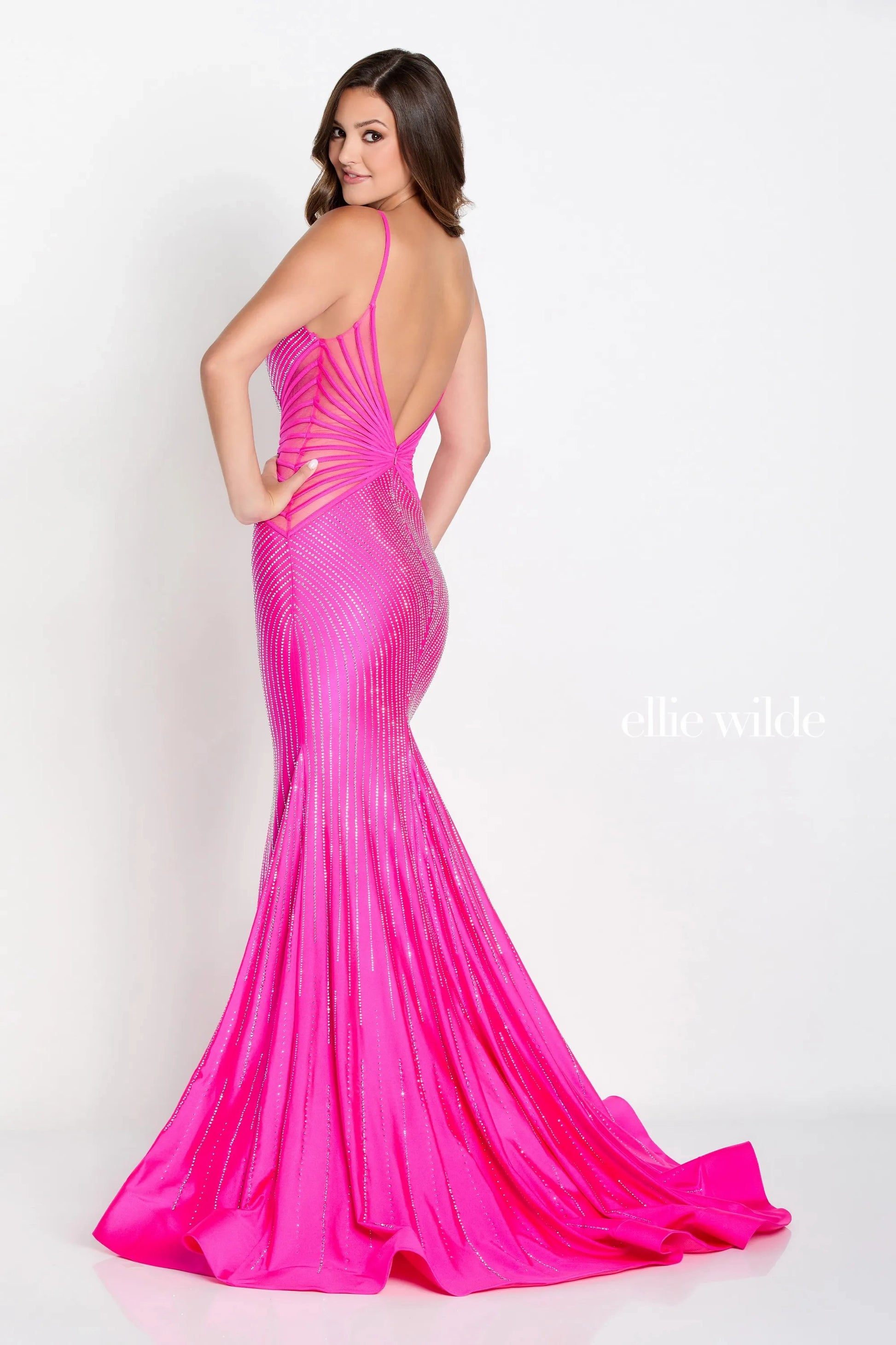 Ellie Wilde EW34004 Long Mermaid Formal Evening Beaded Prom Gown
