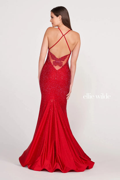 Prom Dresses Long Beaded Formal Prom Gown Ruby