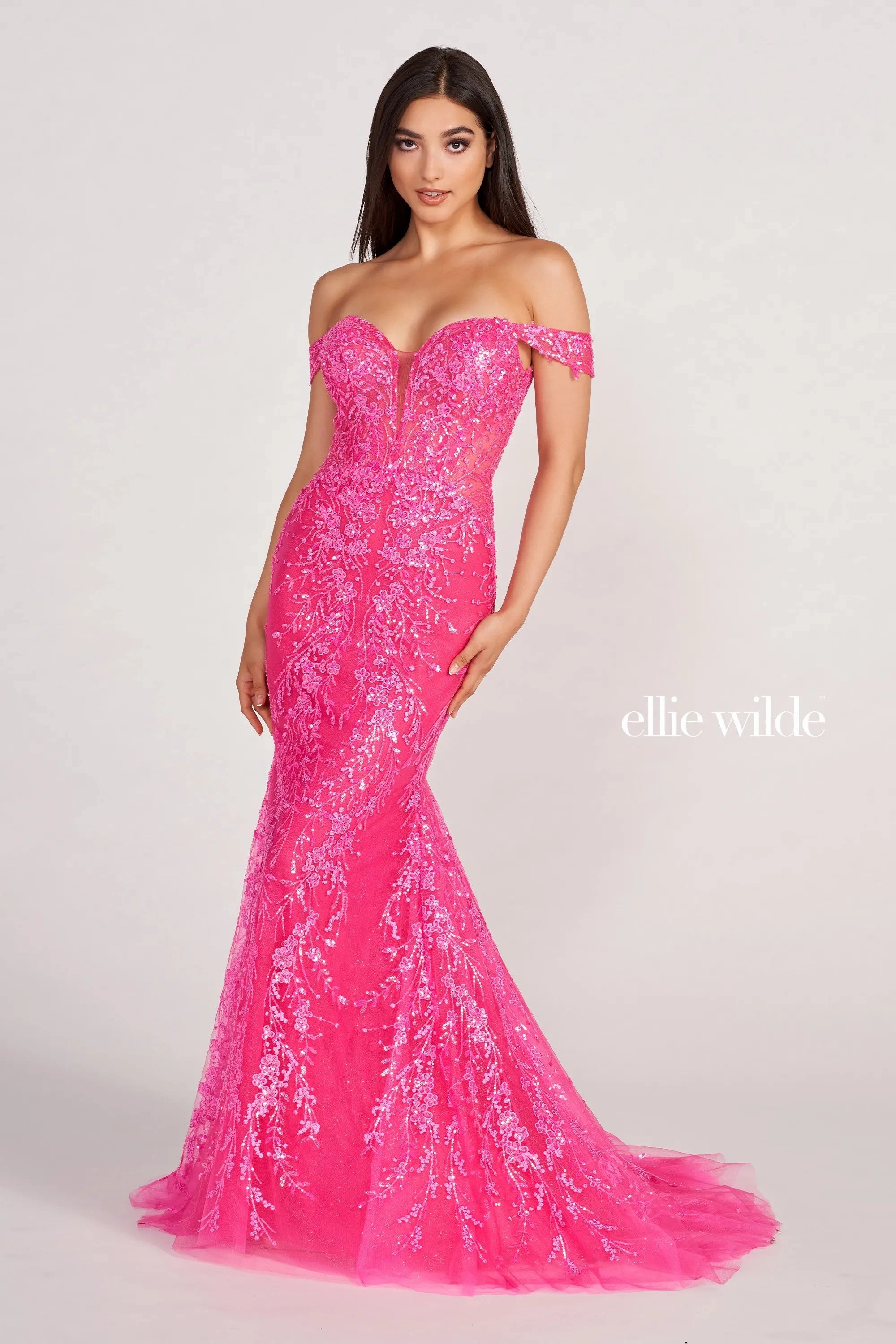Prom Dresses Long Mermaid Formal Sequin Prom Dress Cerise