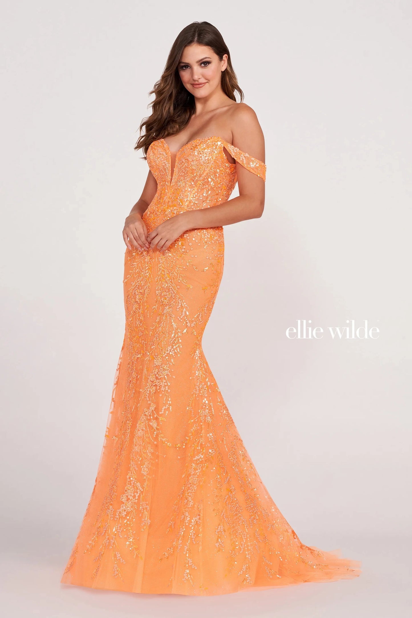 Prom Dresses Long Mermaid Formal Sequin Prom Dress Orange