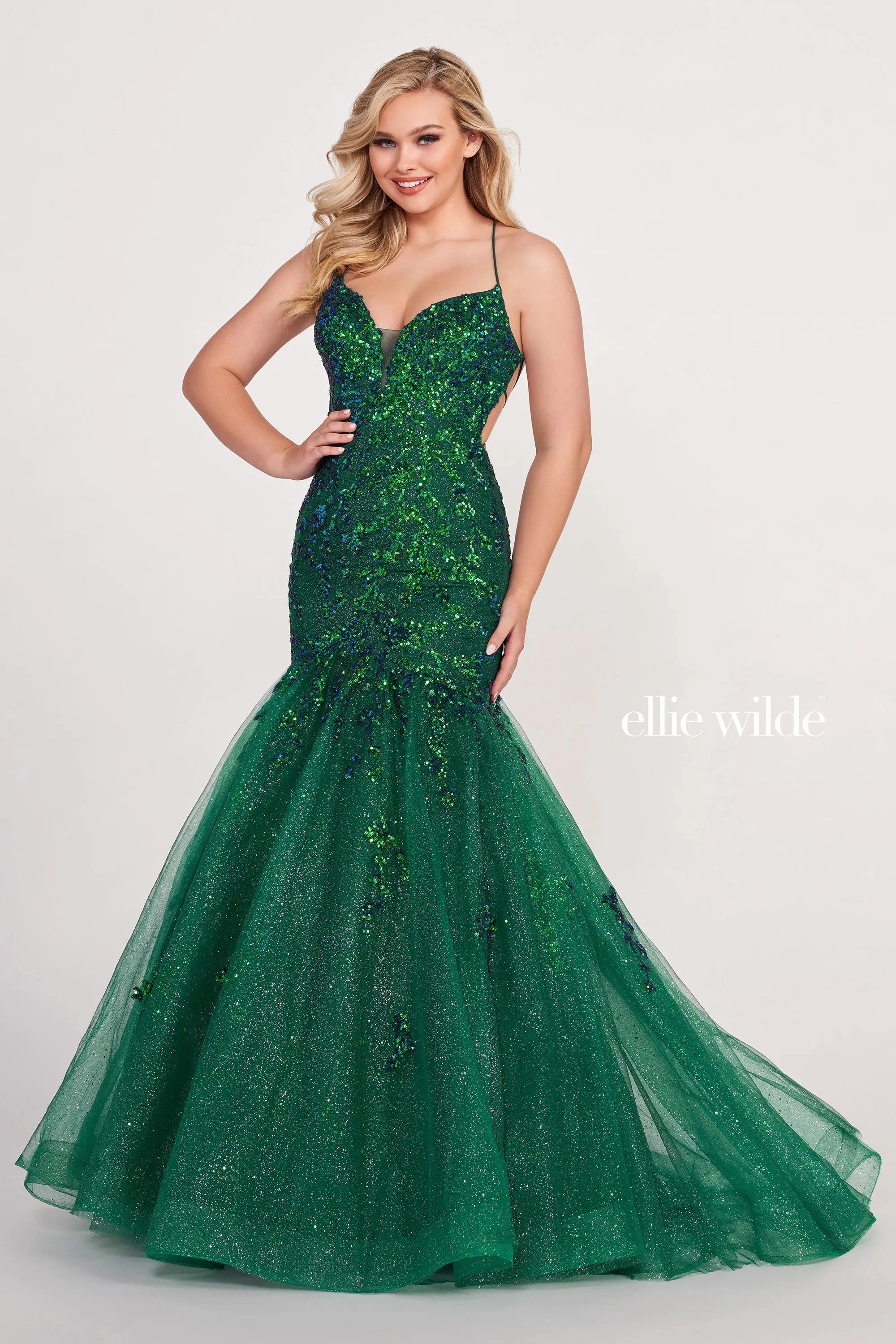 Prom Dresses Prom Mermaid Glitter Long Formal Gown Emerald