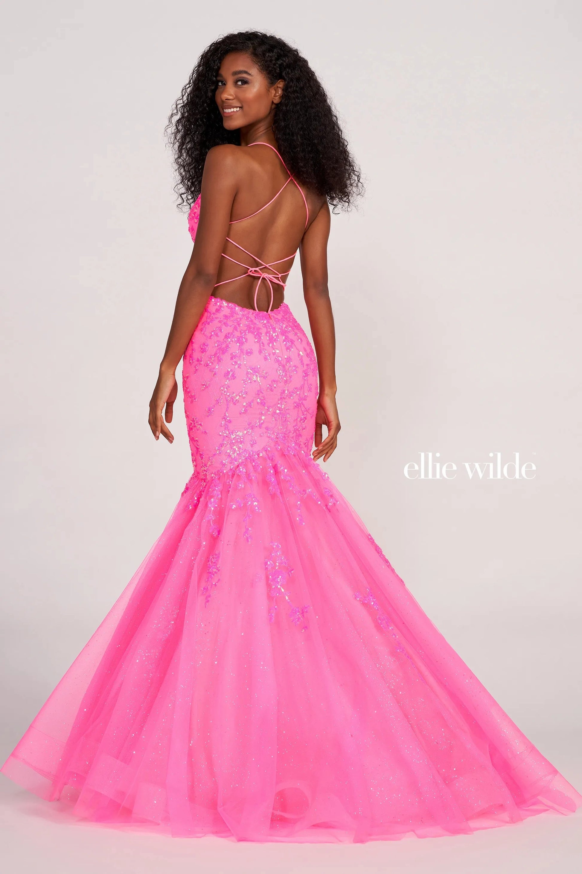 Ellie Wilde EW34011 Prom Mermaid Glitter Long Formal Gown