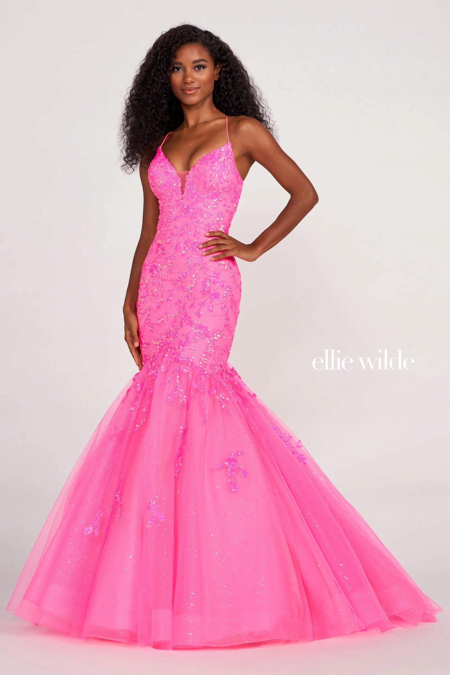 Prom Dresses Prom Mermaid Glitter Long Formal Gown Hot Pink