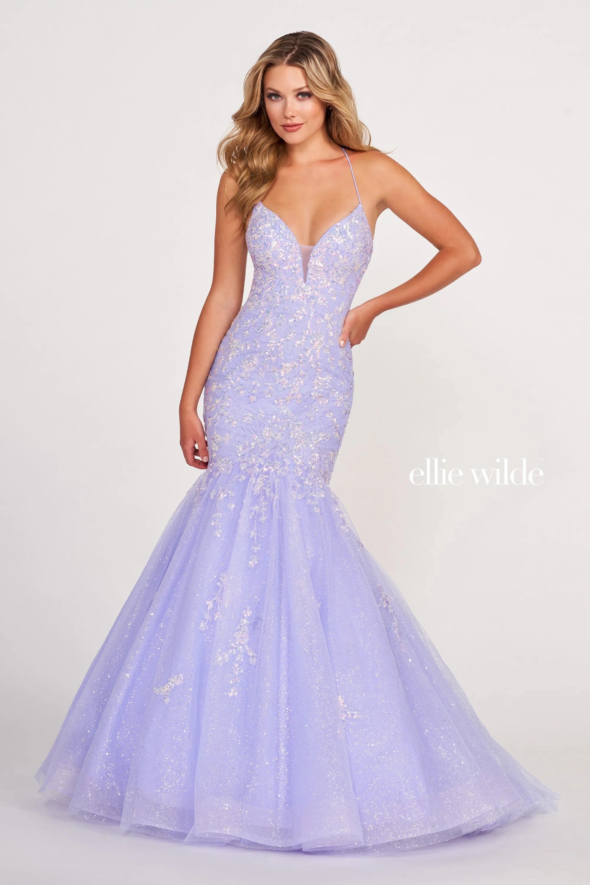 Prom Dresses Prom Mermaid Glitter Long Formal Gown Periwinkle