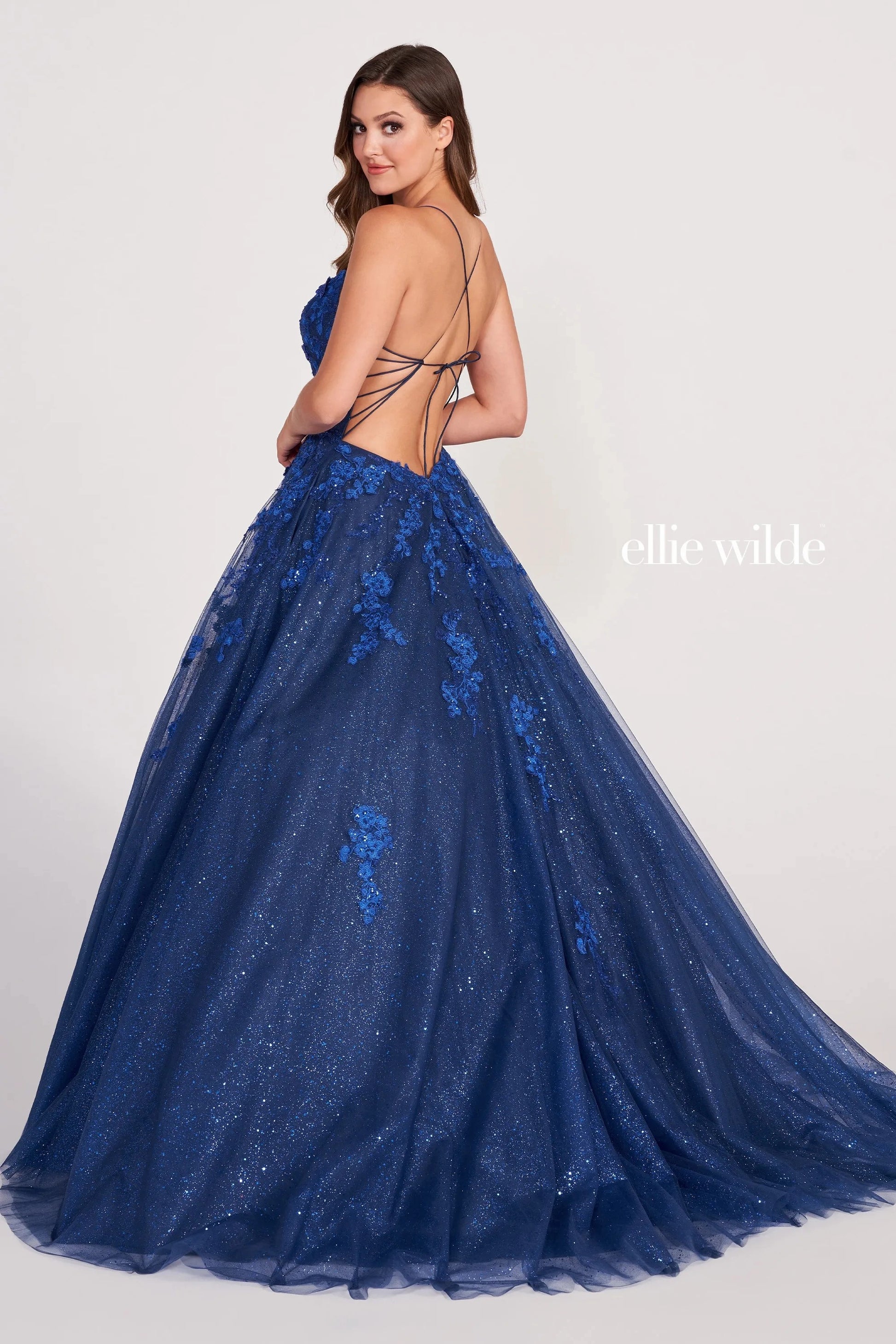 Ellie Wilde EW34026 Long Formal Prom Glitter Ball Gown