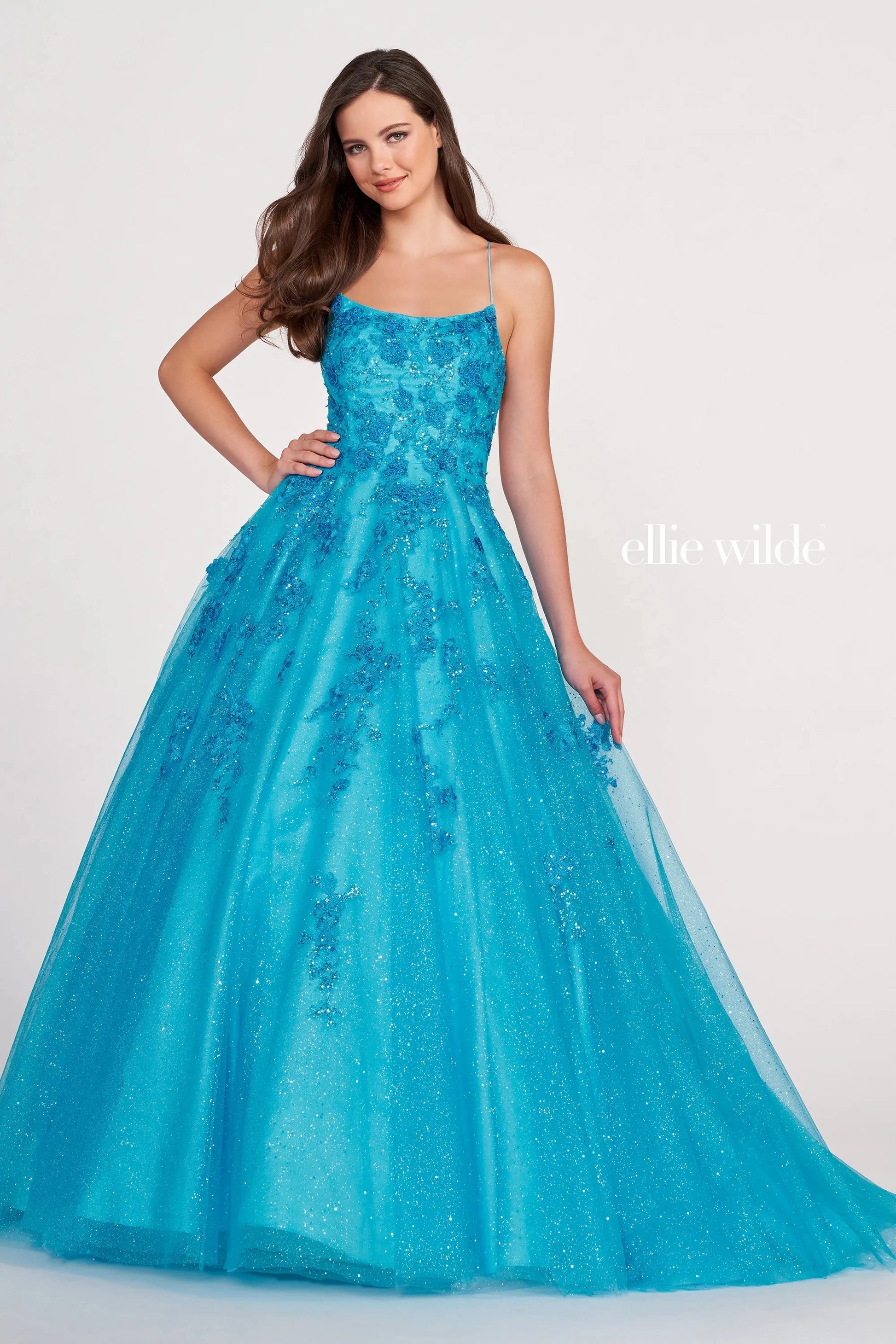 Ellie Wilde EW34026 Long Formal Prom Glitter Ball Gown