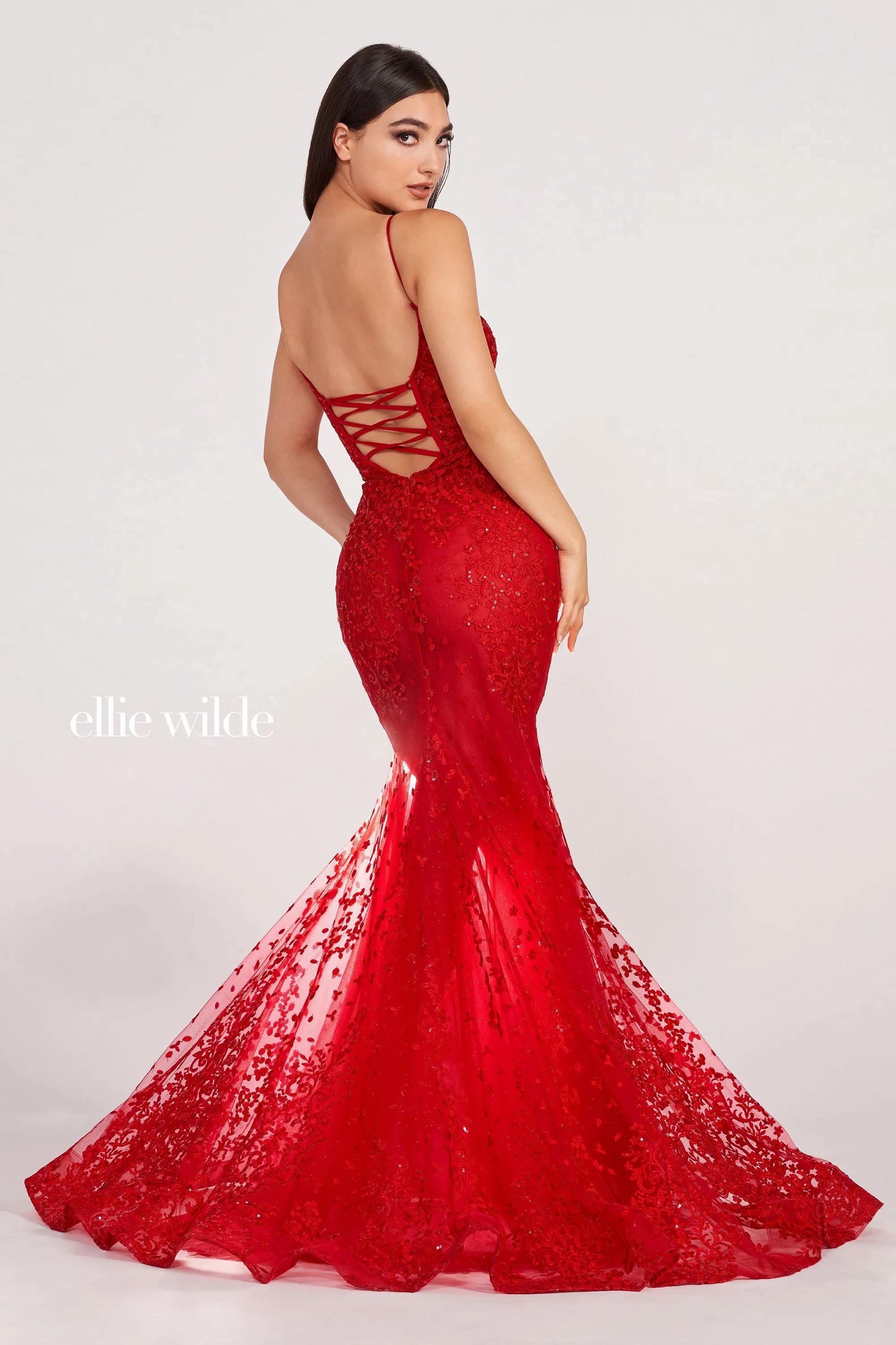 Ellie Wilde EW34030 Prom Glitter Mermaid Formal Evening Dress