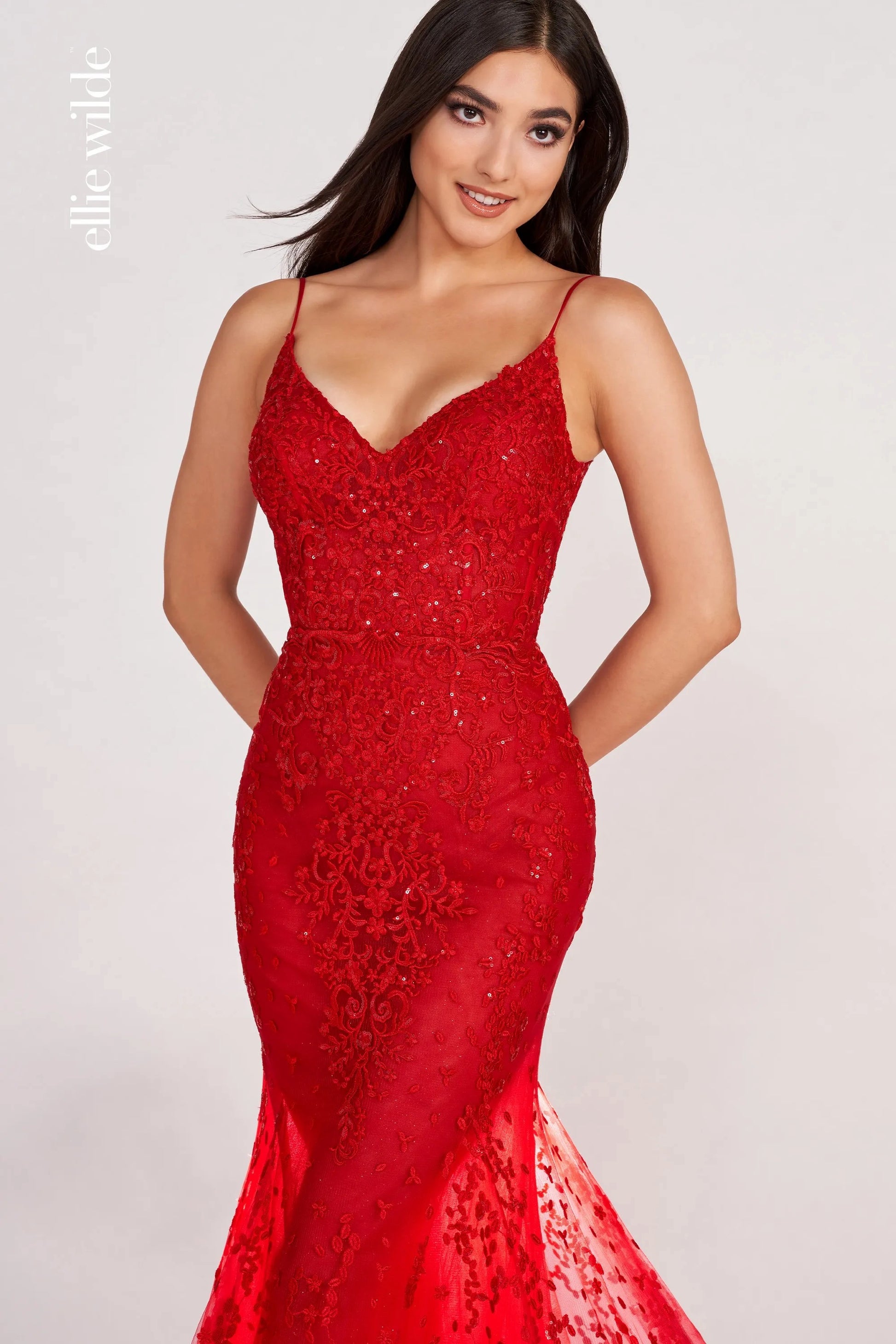 Ellie Wilde EW34030 Prom Glitter Mermaid Formal Evening Dress