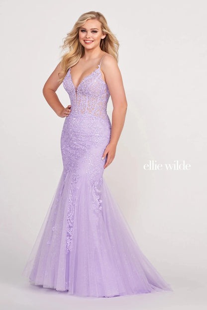 Prom Dresses Beaded Mermaid Long Formal Glitter Prom Dress Lavender