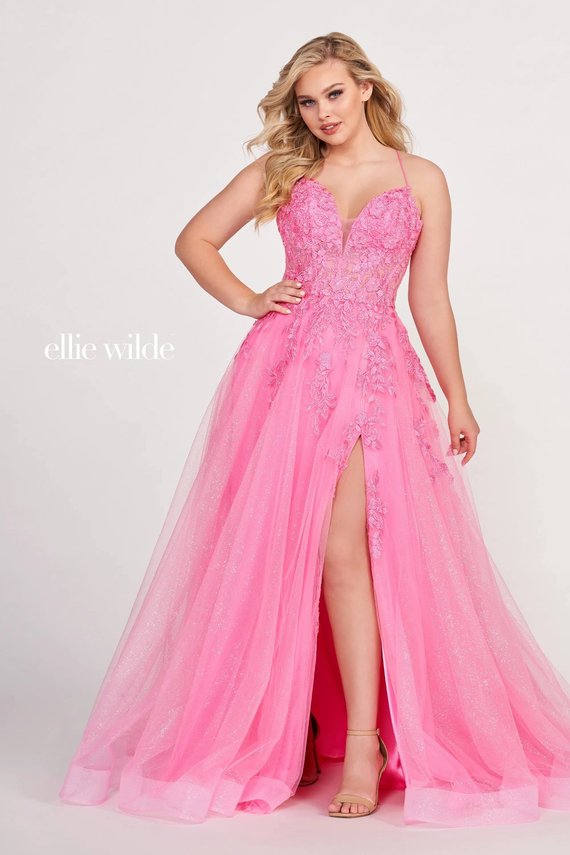 Ellie Wilde EW34042 Long Glitter Ball Gown Prom Dress