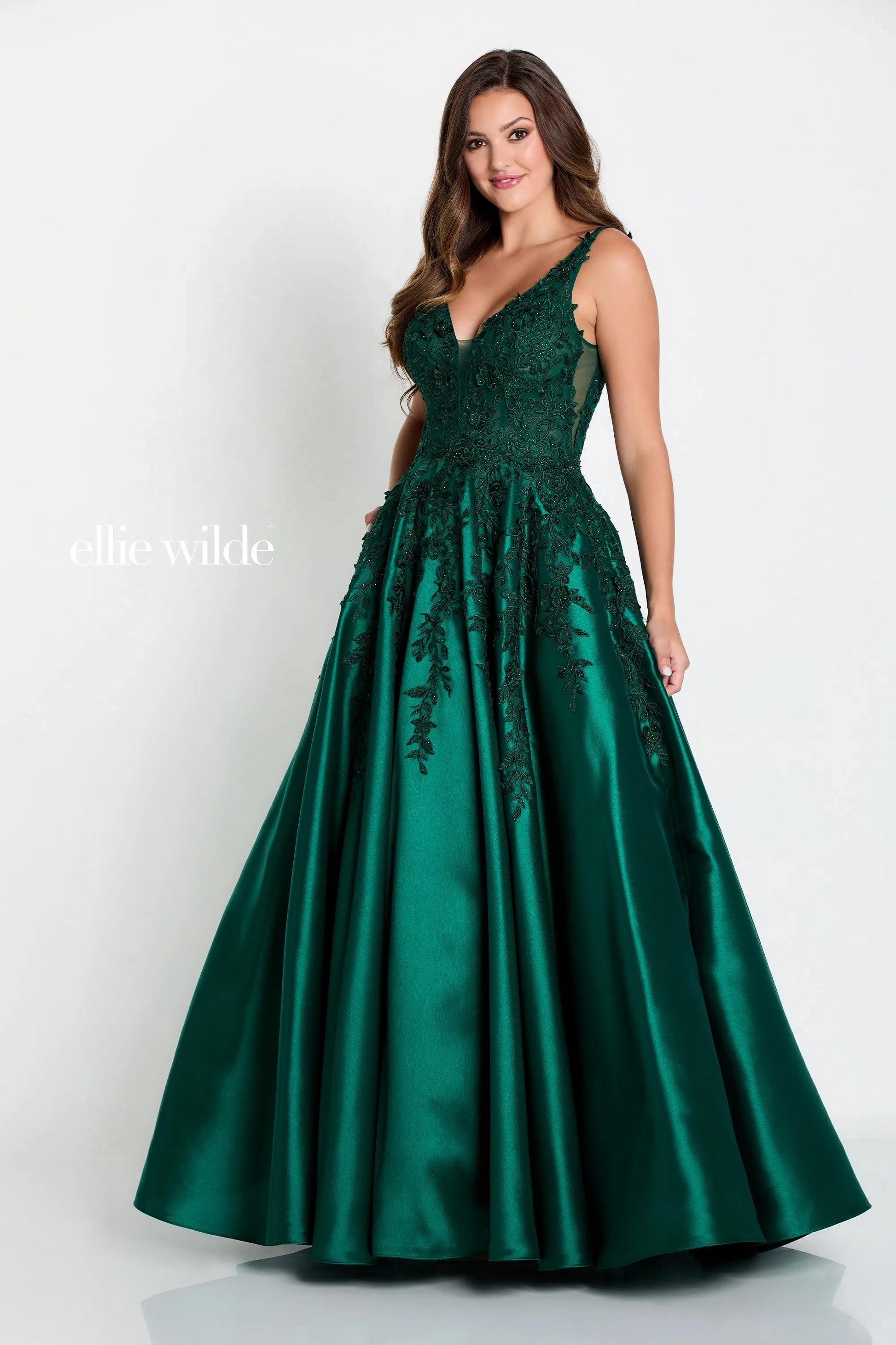 Ellie Wilde EW34050 Long Ball Gown Beaded Pocket Prom Dress