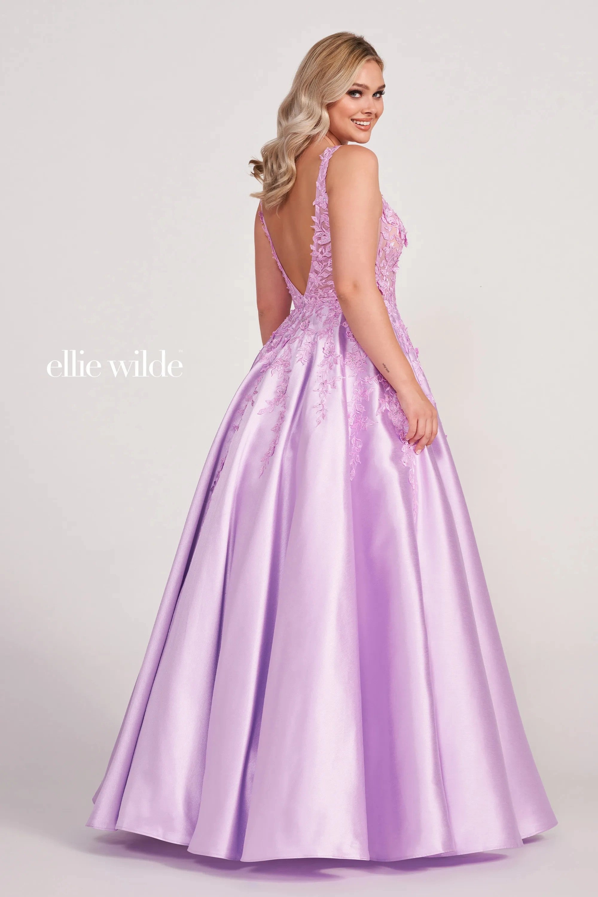 Prom Dresses Long Ball Gown Beaded Pocket Prom Dress Lilac