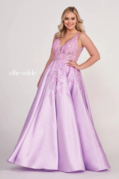 Prom Dresses Long Ball Gown Beaded Pocket Prom Dress Lilac
