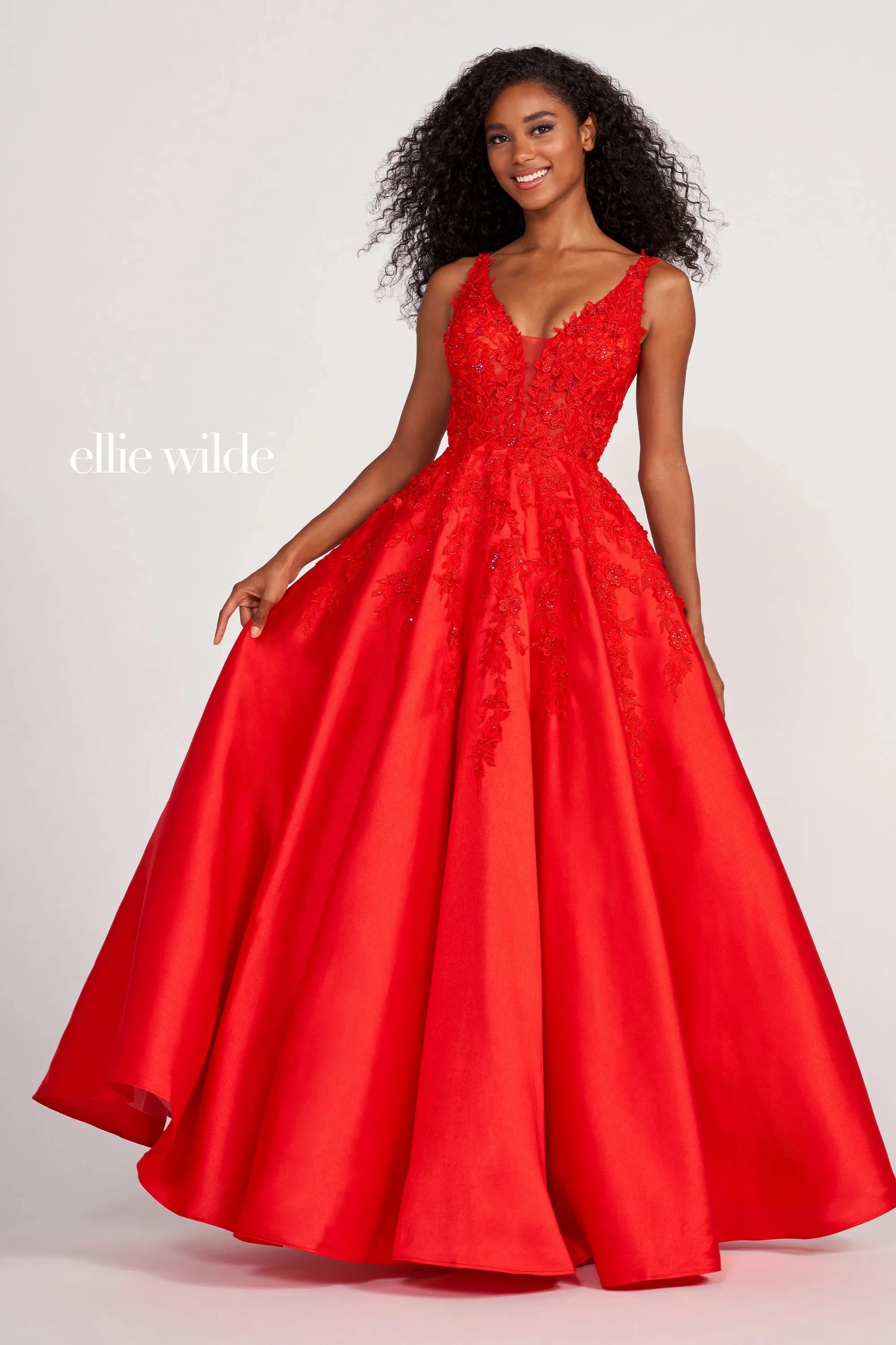 Ellie Wilde EW34050 Long Ball Gown Beaded Pocket Prom Dress