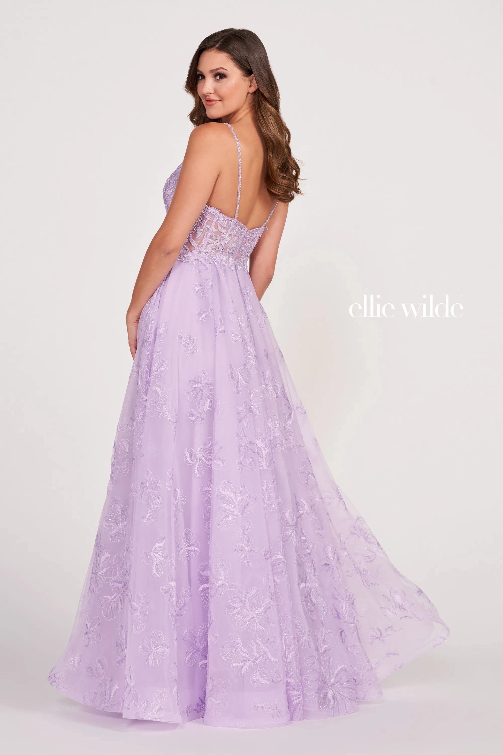 Ellie Wilde EW34051 Long Pocket Ball Gown Sequin Prom Dress