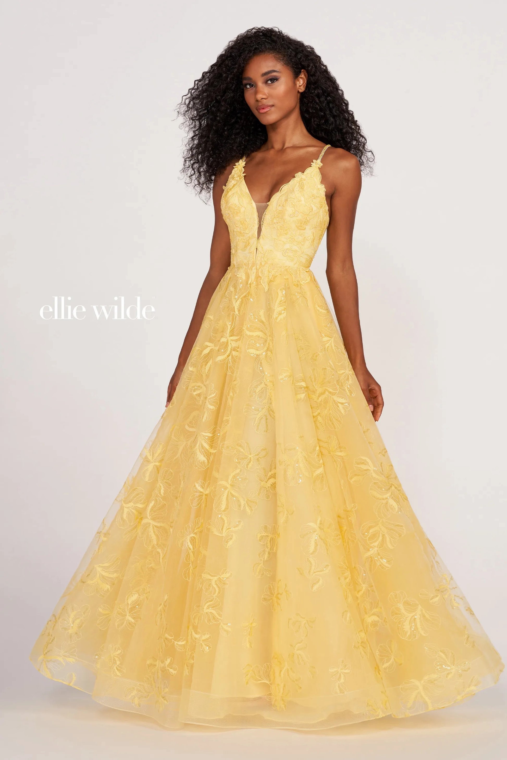 Ellie Wilde EW34051 Long Pocket Ball Gown Sequin Prom Dress
