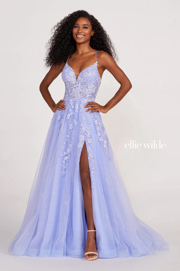 Ellie Wilde EW34053 Long Ball Gown Floral Formal Prom Dress – The Dress Outlet