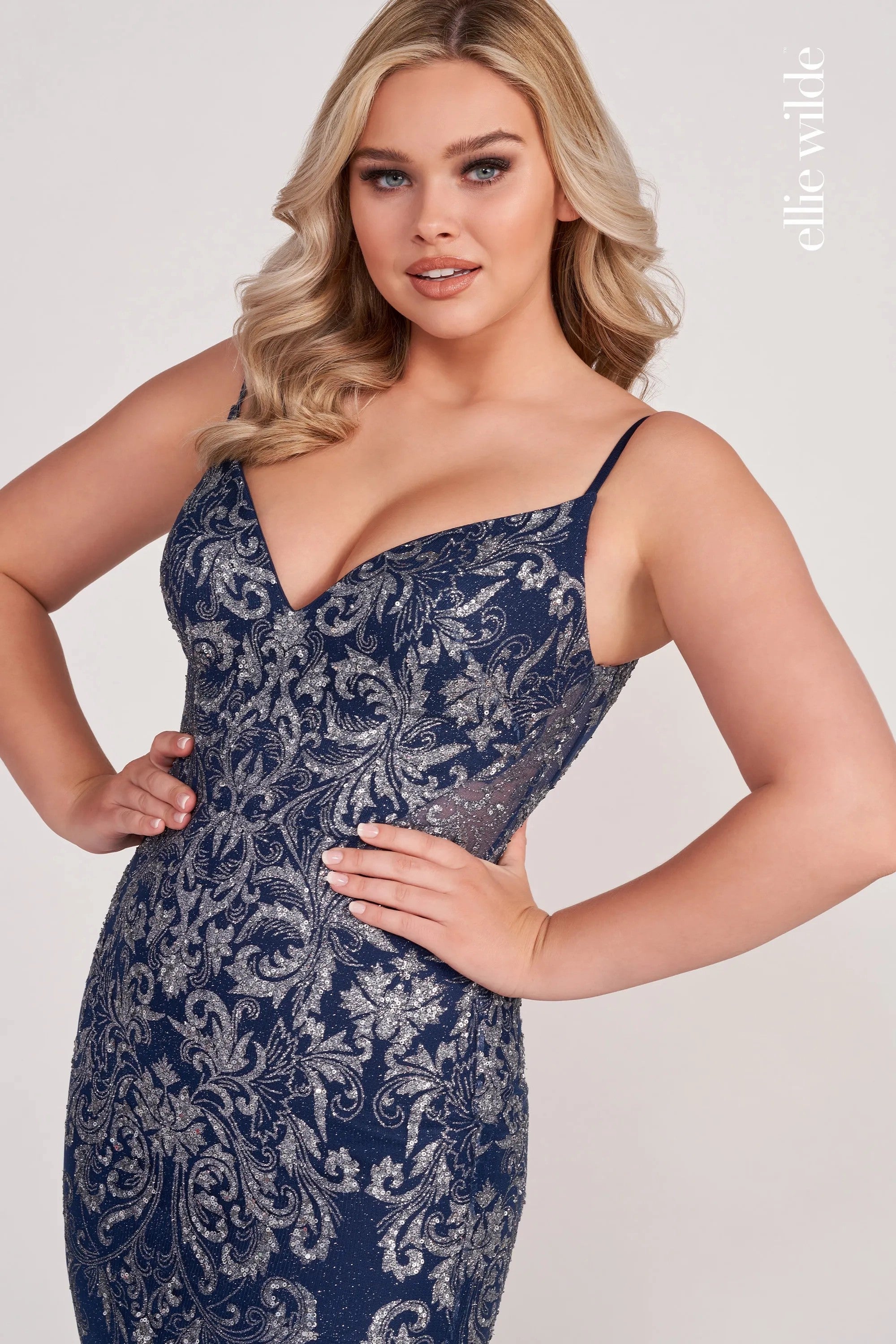 Prom Dresses Fitted Long Formal Evening Prom Dress Navy Blue