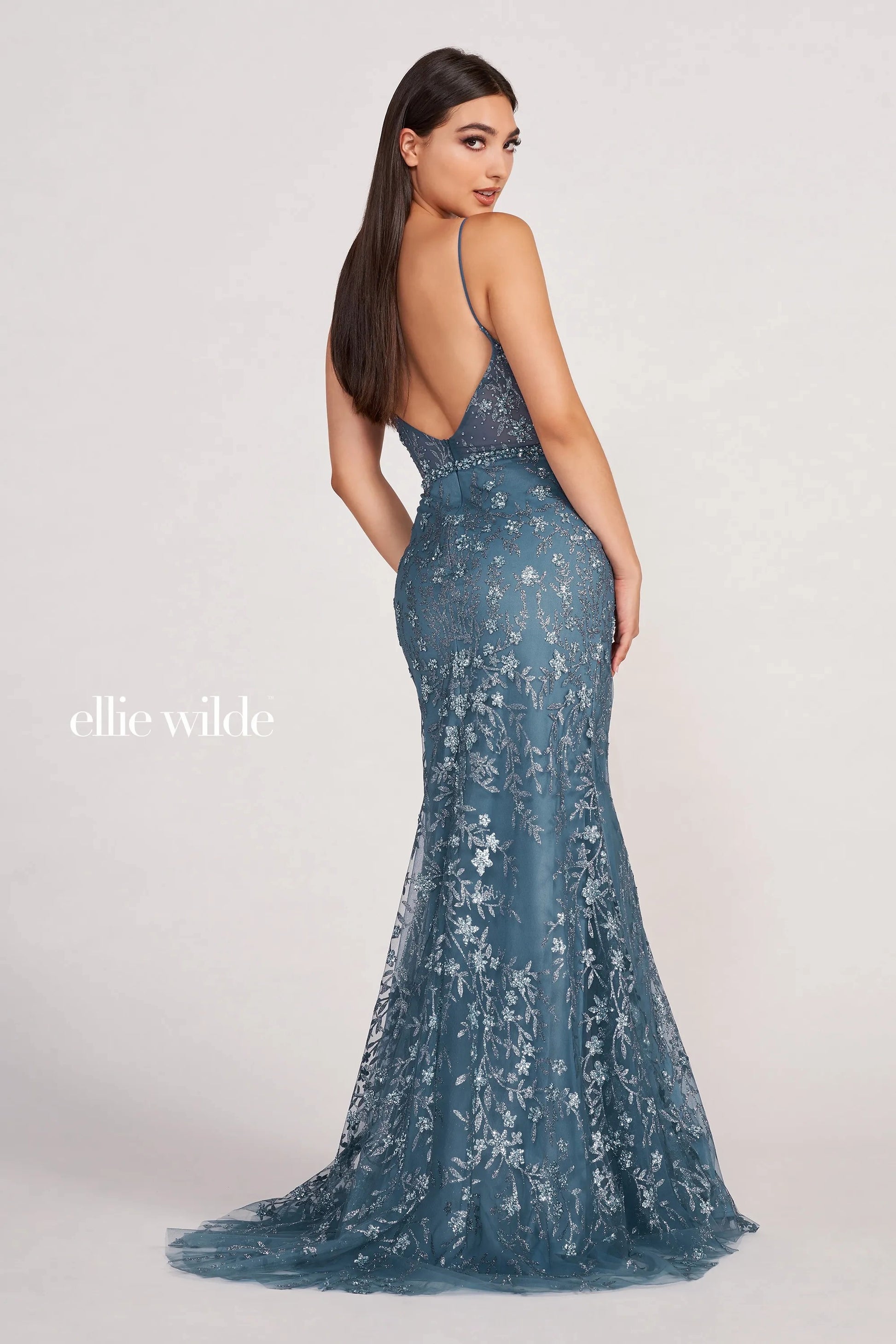 Ellie Wilde EW34058 Long Fitted Overskirt Prom Formal Dress