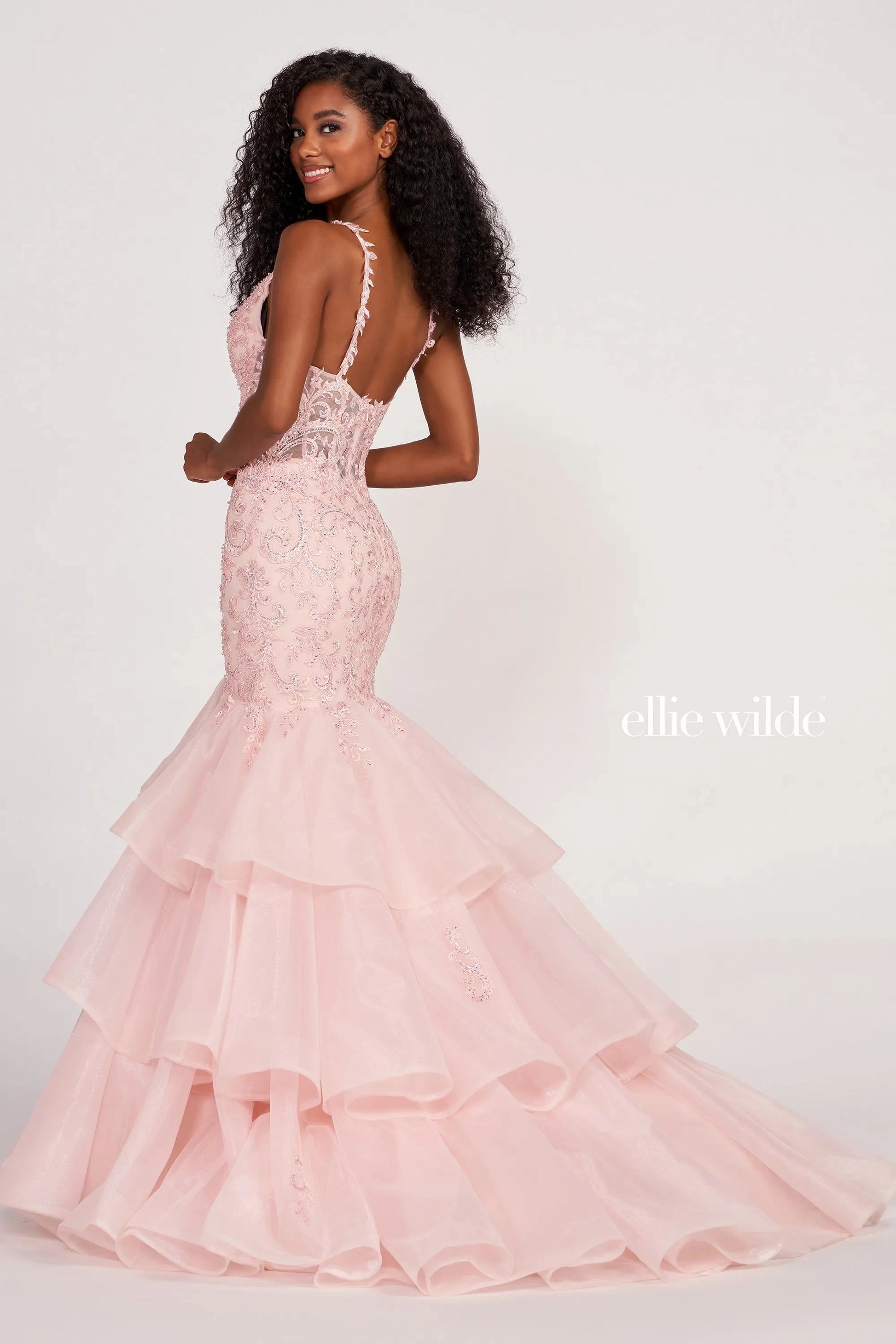 Ellie Wilde EW34082 Prom Mermaid Beaded Long Ball Gown