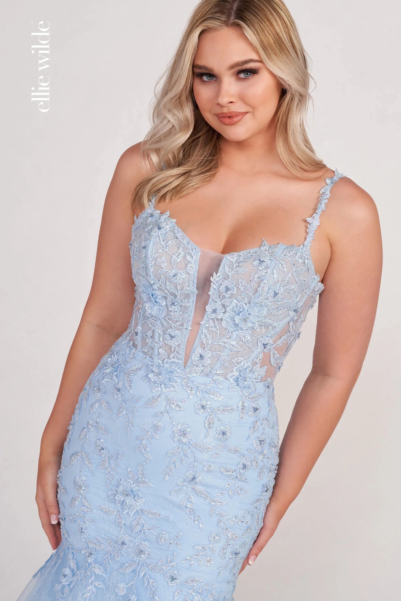 Prom Dresses Long Mermaid Beaded Prom Formal Dress Light Blue