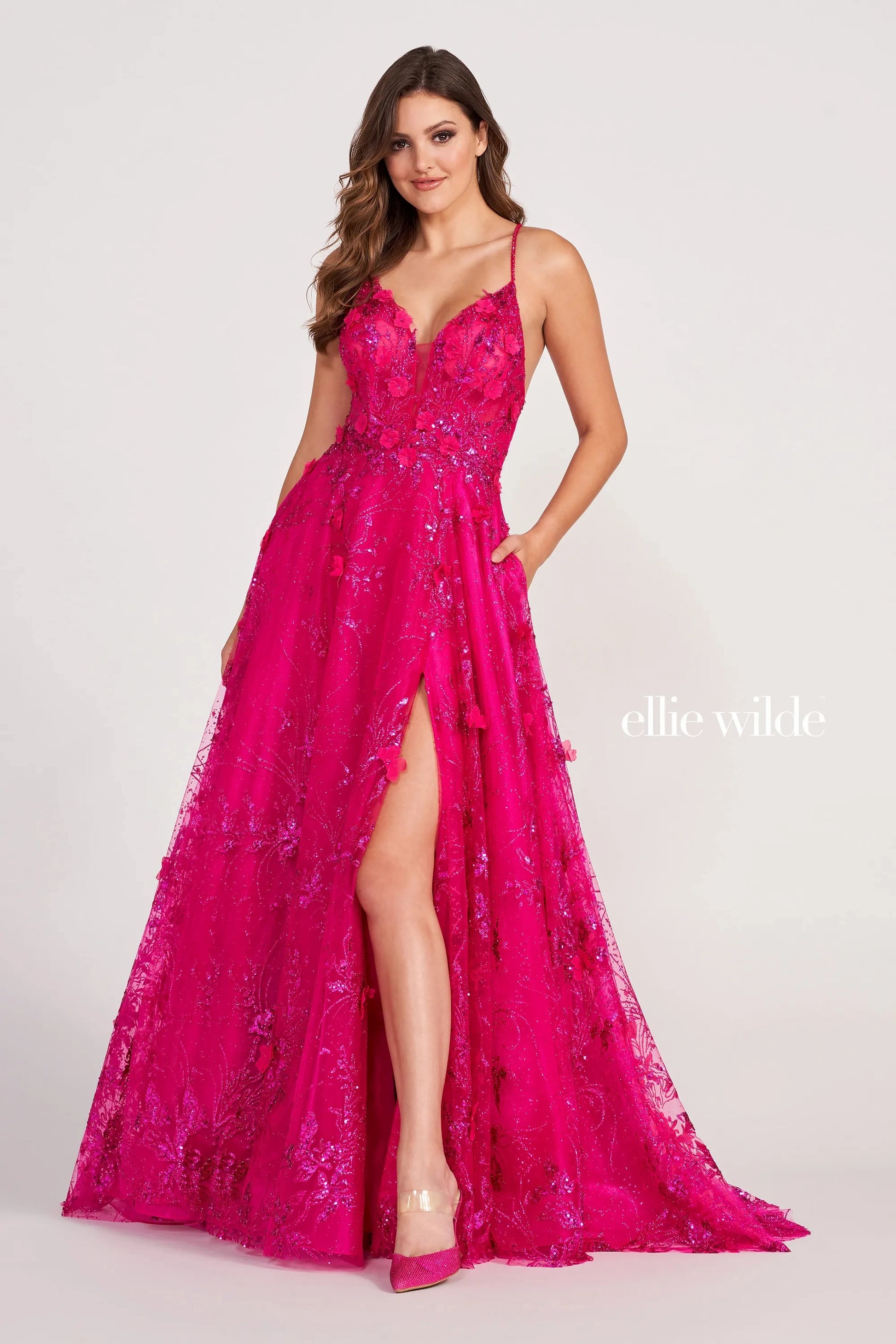 Ellie Wilde EW34102 Long Formal Pocket Ballgown Prom Dress