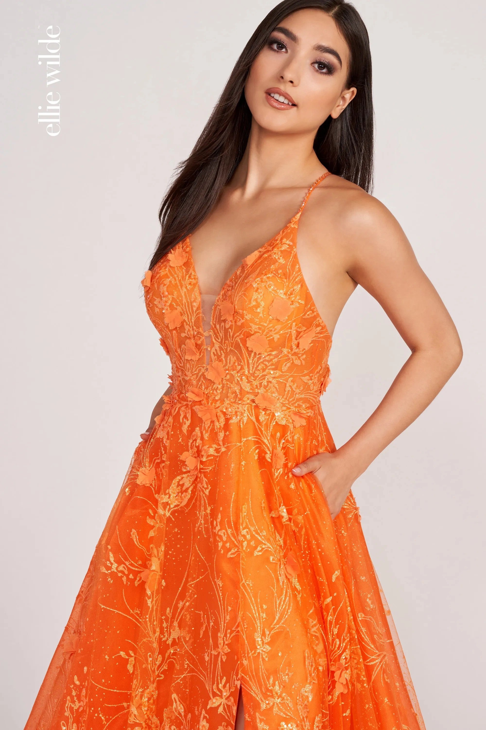Prom Dresses Long Formal Pocket Ballgown Prom Dress Orange