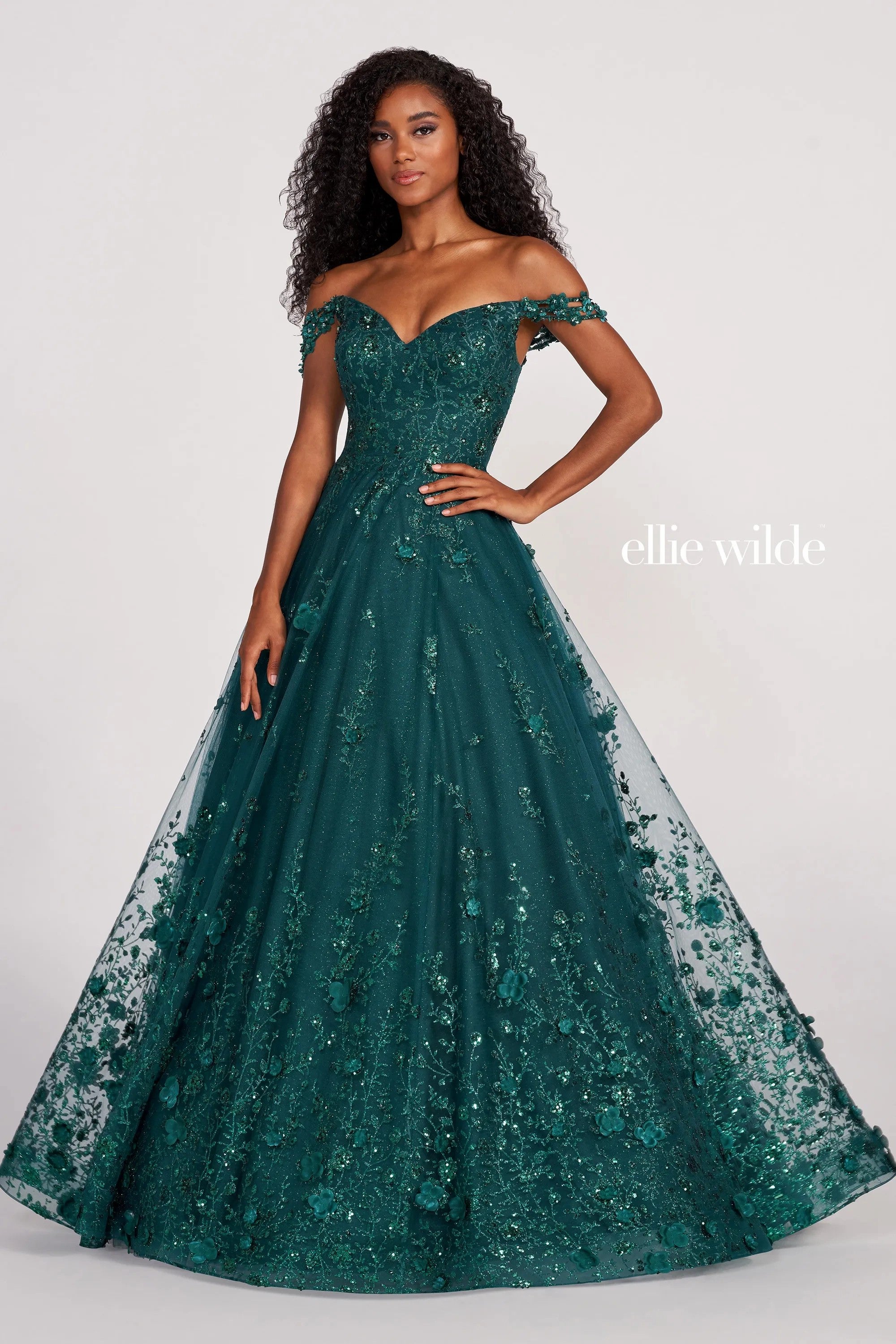 Prom Dresses Glittered Long  A Line Formal Prom Dress Forest Green