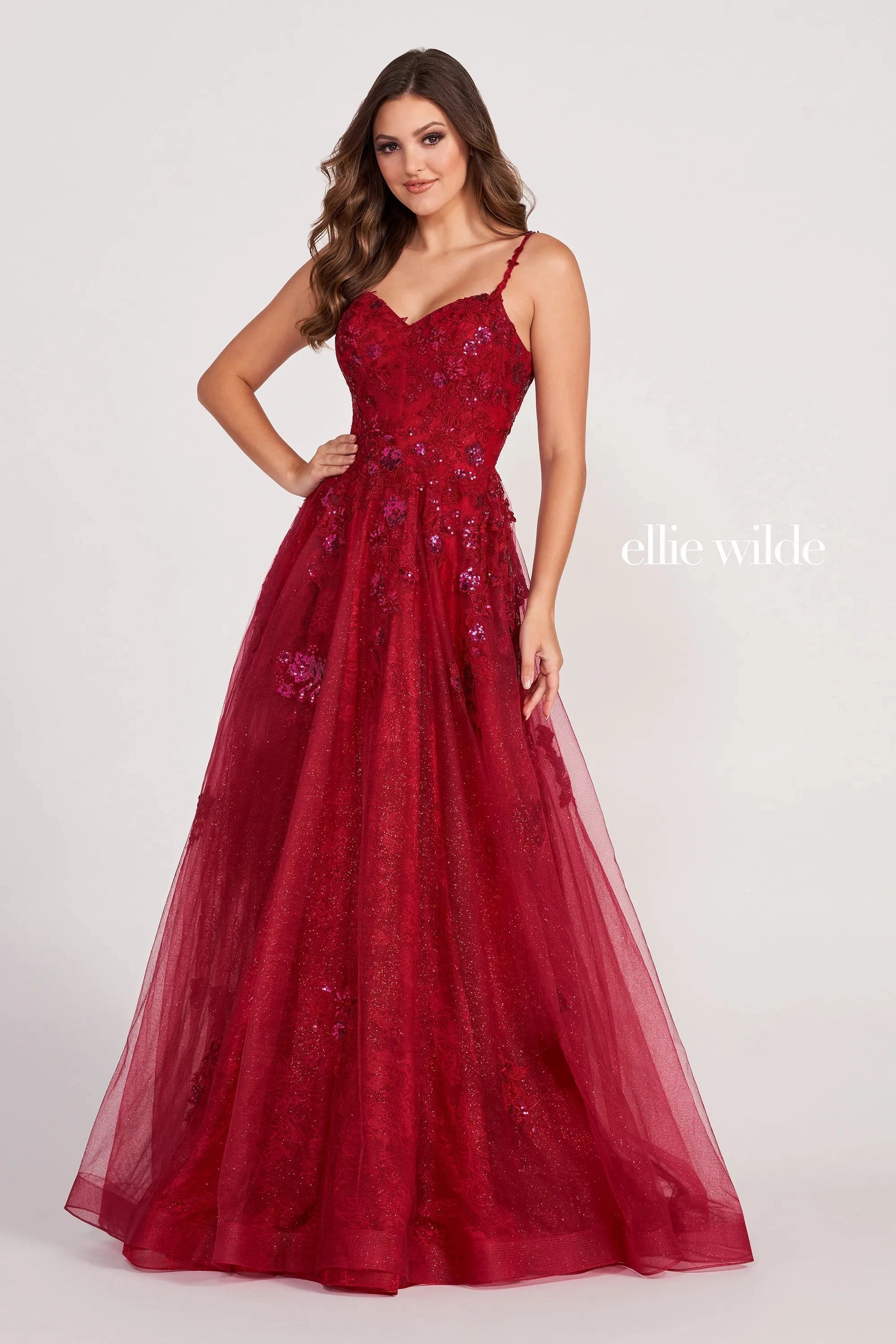 Ellie Wilde EW34117 Long  A Line Formal Prom Dress