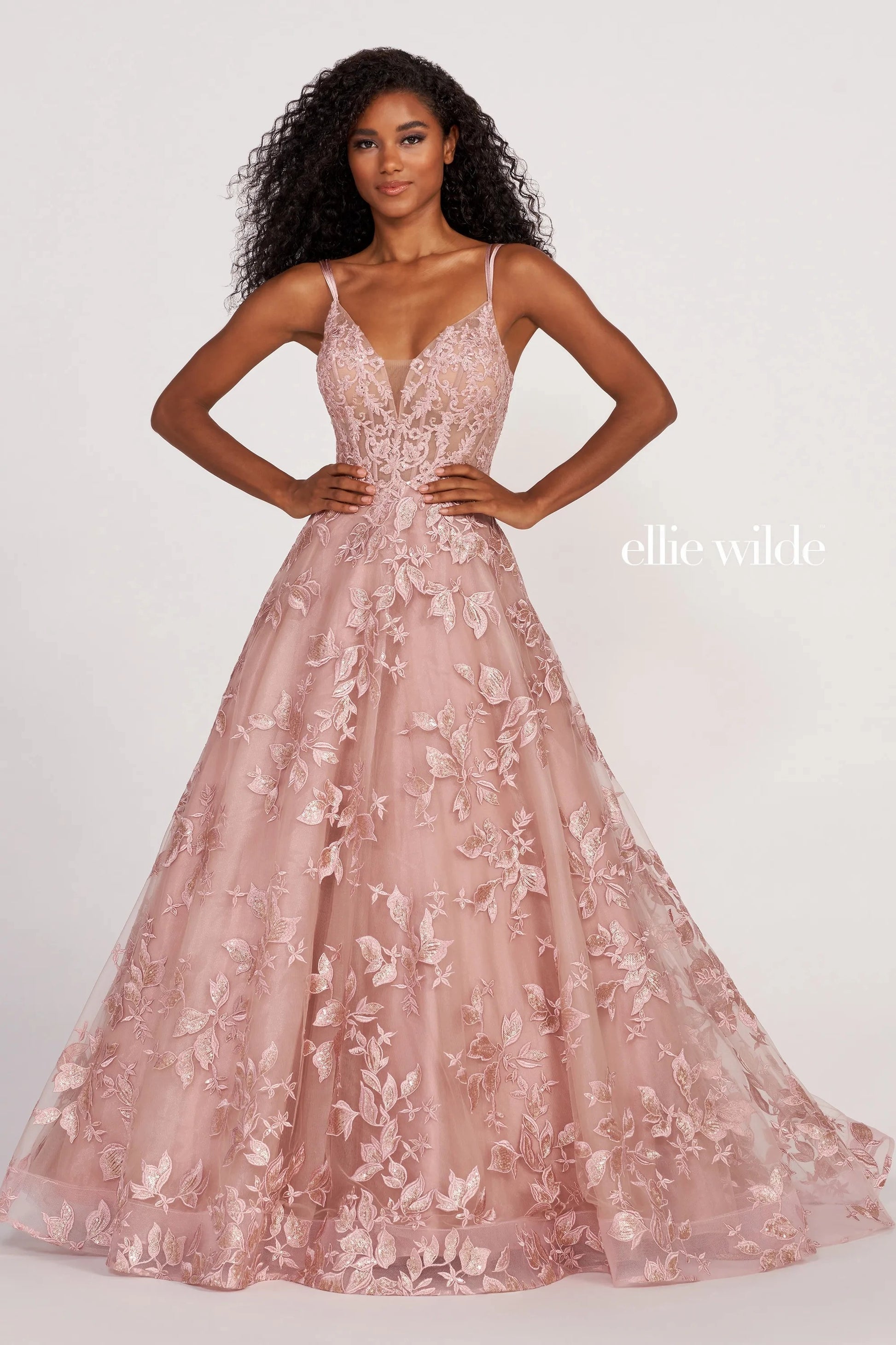 Ellie Wilde EW34119 A Line Long Prom Dress