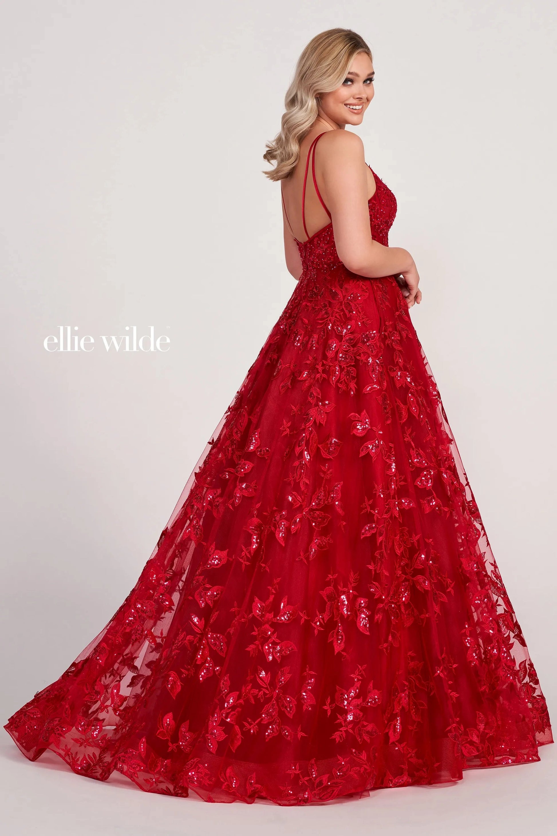 Ellie Wilde EW34119 A Line Long Prom Dress