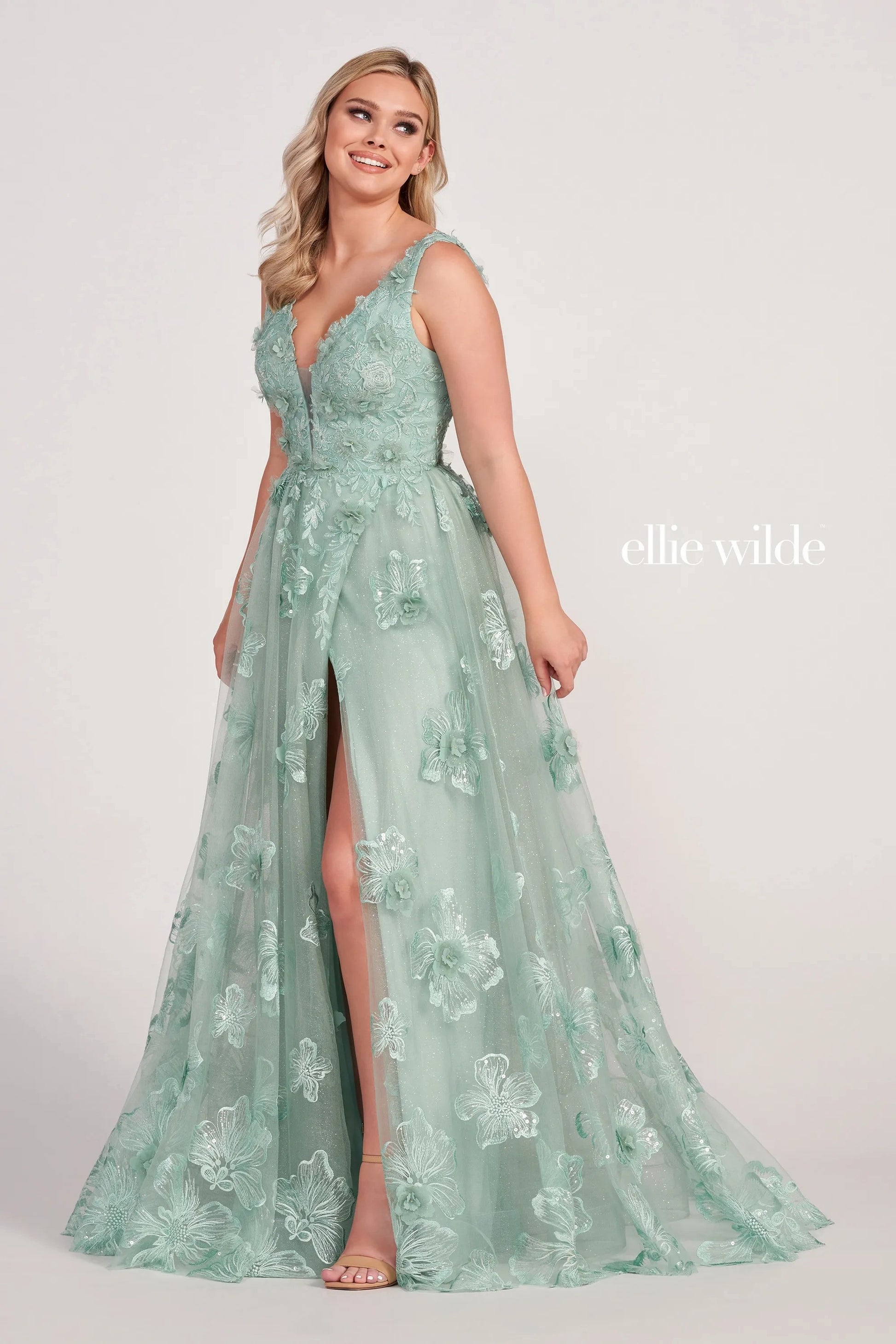 Ellie Wilde EW34121 Long A Line Prom Dress