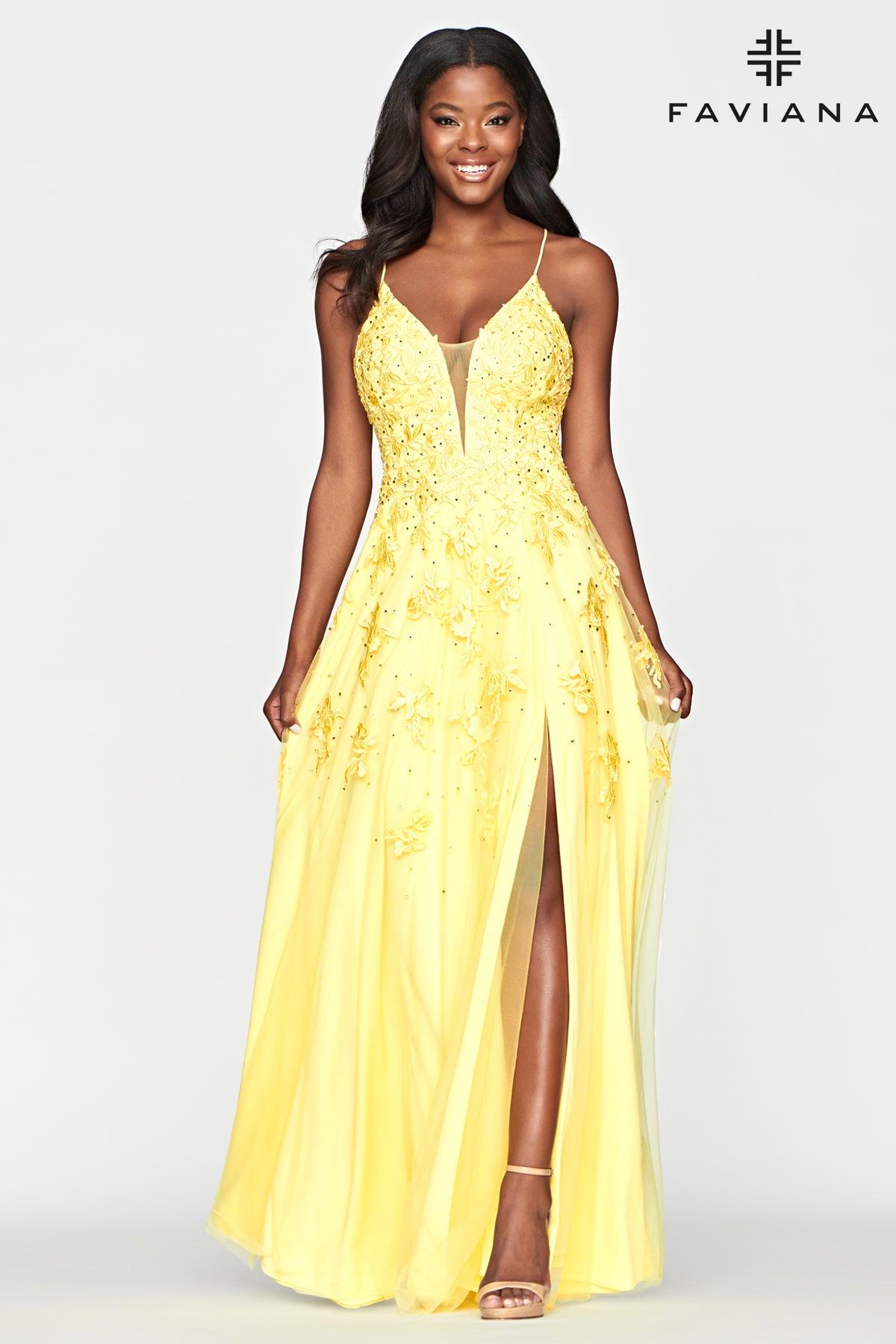 Prom Dresses Long A Line Prom Dress Light Yellow