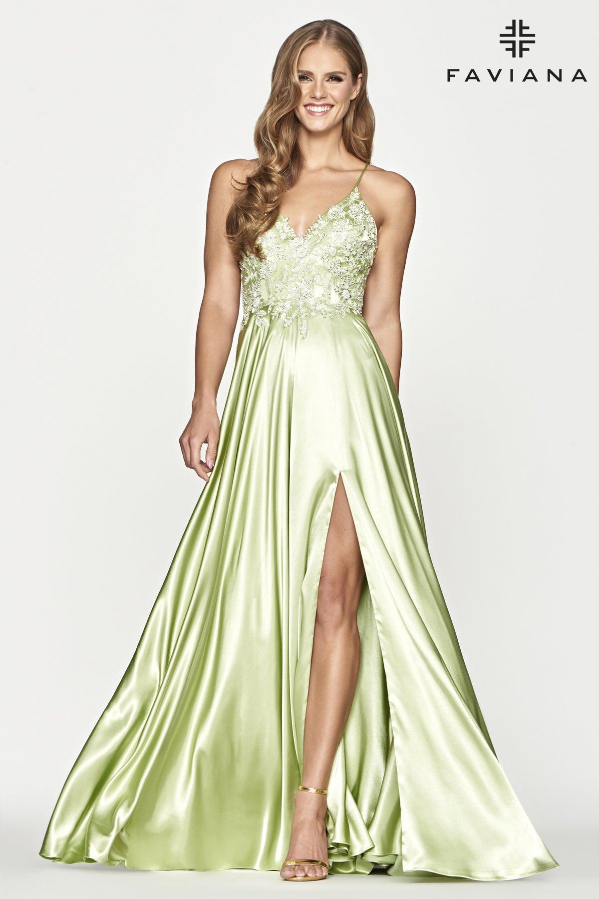 Faviana Long A-Line Prom Dress S10670 - The Dress Outlet