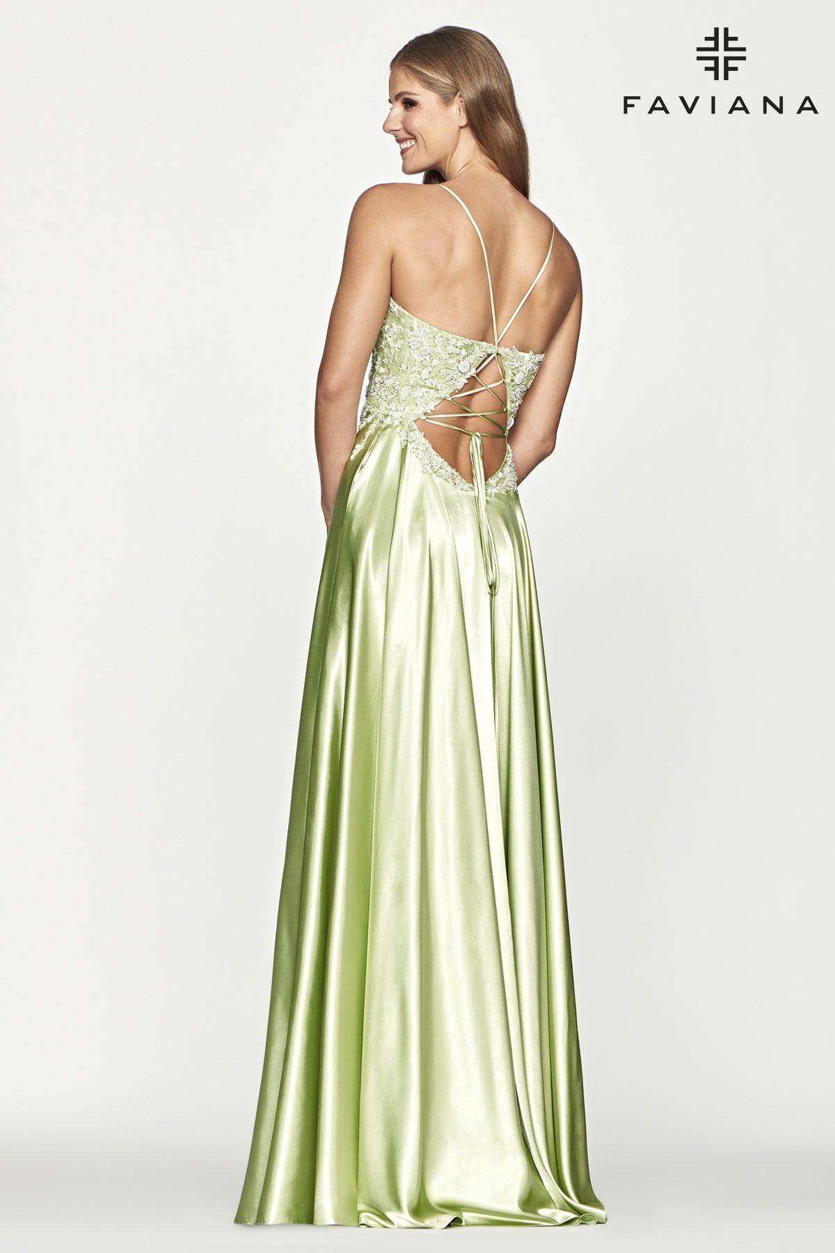 Faviana Long A-Line Prom Dress S10670 - The Dress Outlet