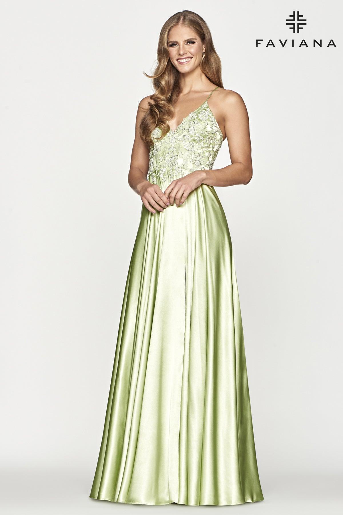 Faviana Long A-Line Prom Dress S10670 - The Dress Outlet