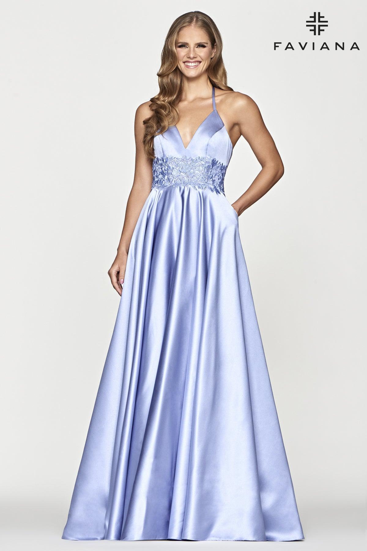 Faviana Long A-Line Prom Dress S10672 - The Dress Outlet