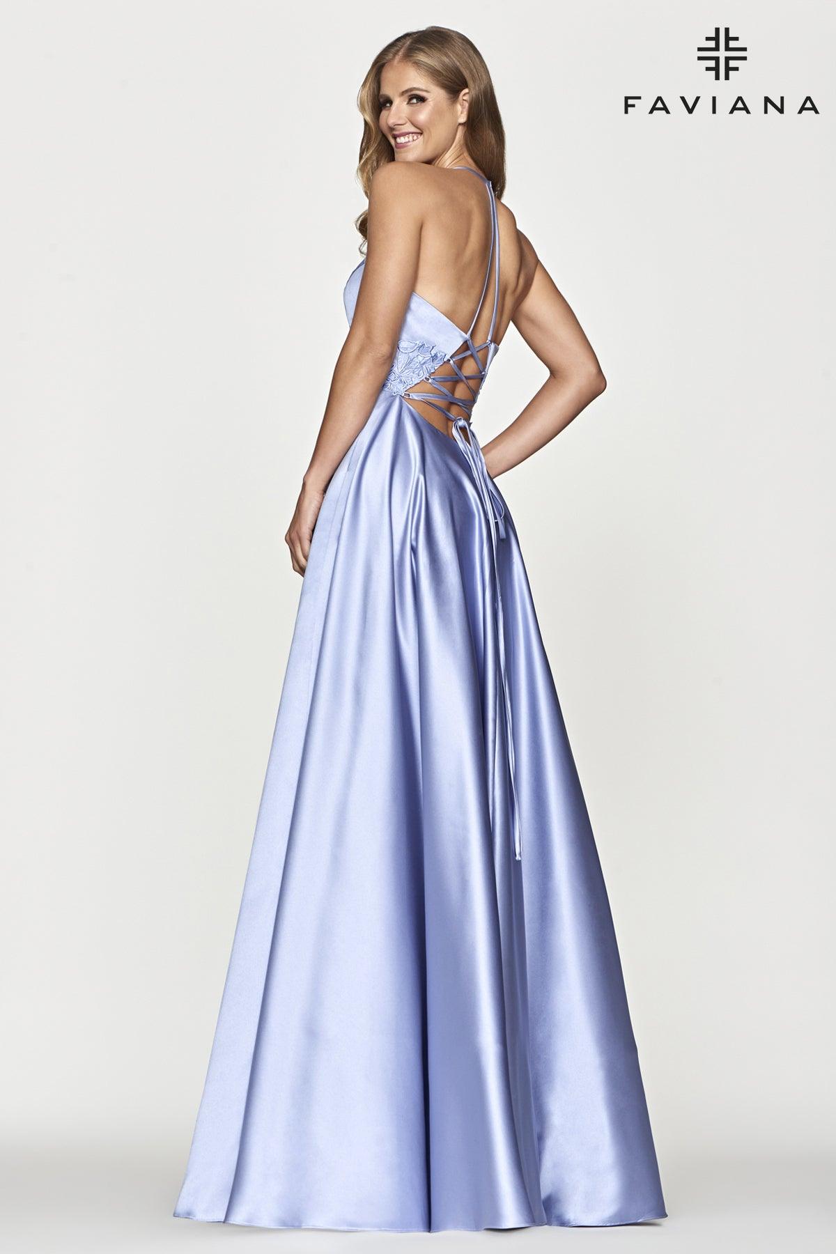 Faviana Long A-Line Prom Dress S10672 - The Dress Outlet