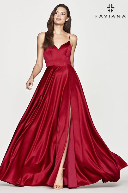 Faviana Long A-Line Prom Dress S10673 - The Dress Outlet
