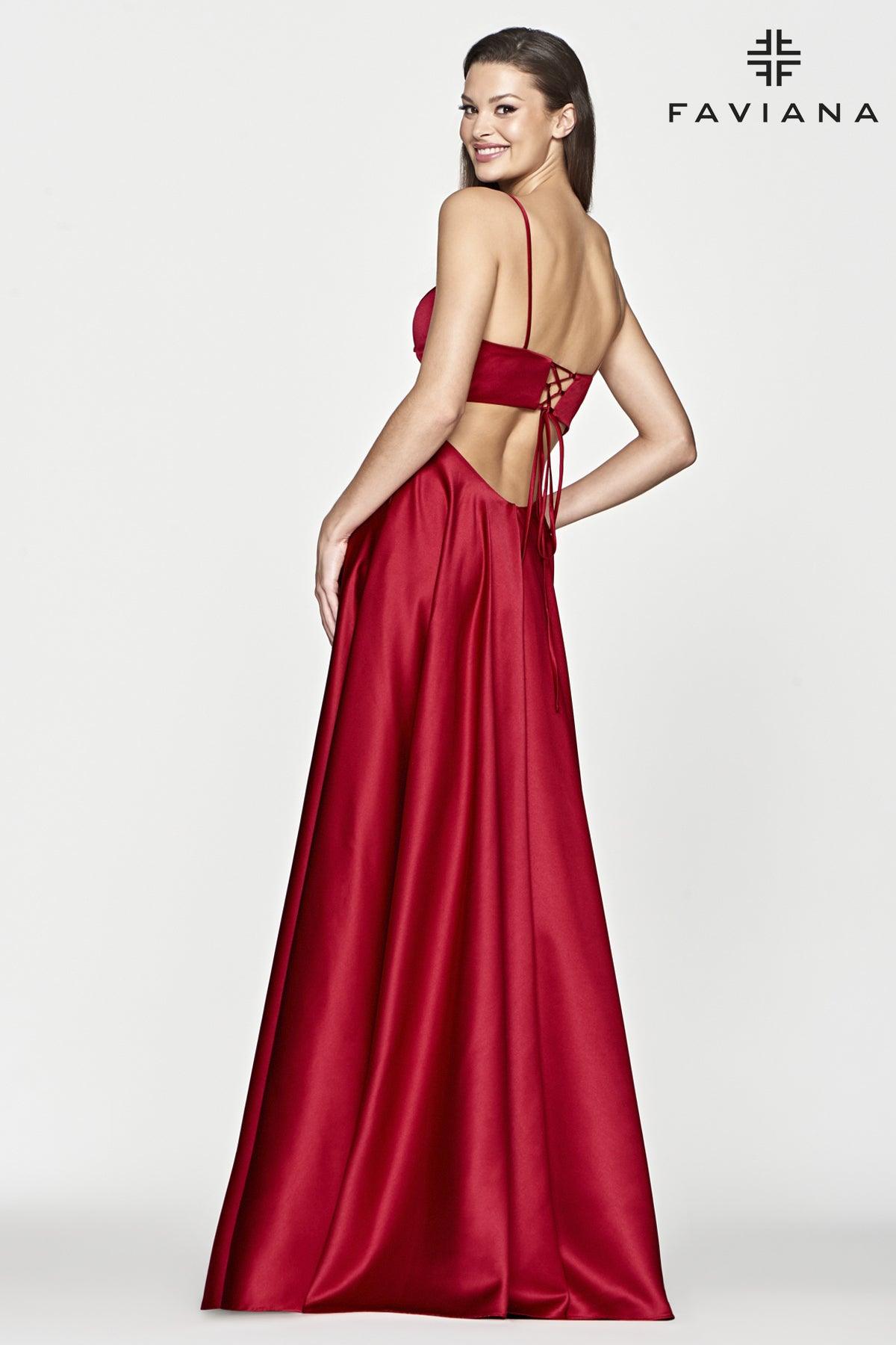 Faviana Long A-Line Prom Dress S10673 - The Dress Outlet