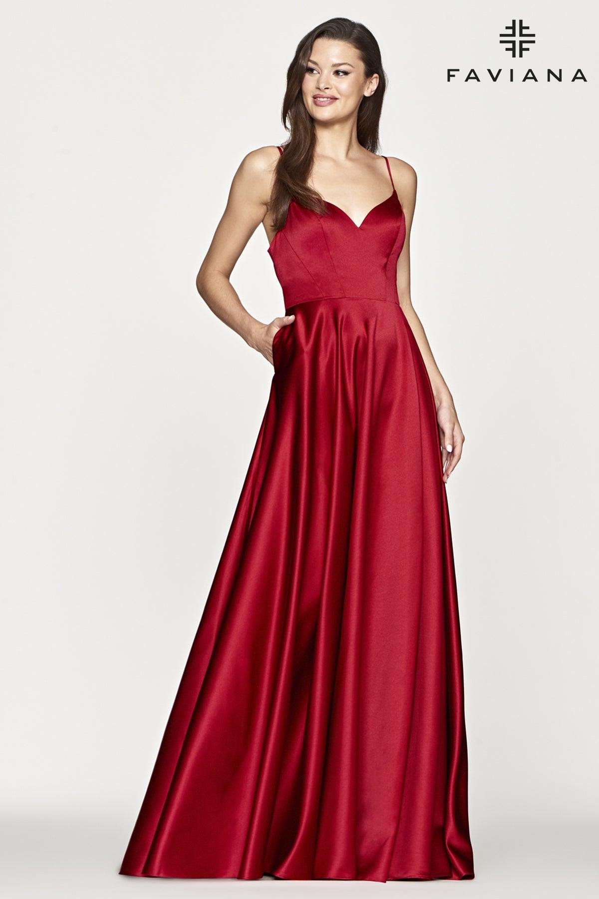 Faviana Long A-Line Prom Dress S10673 - The Dress Outlet